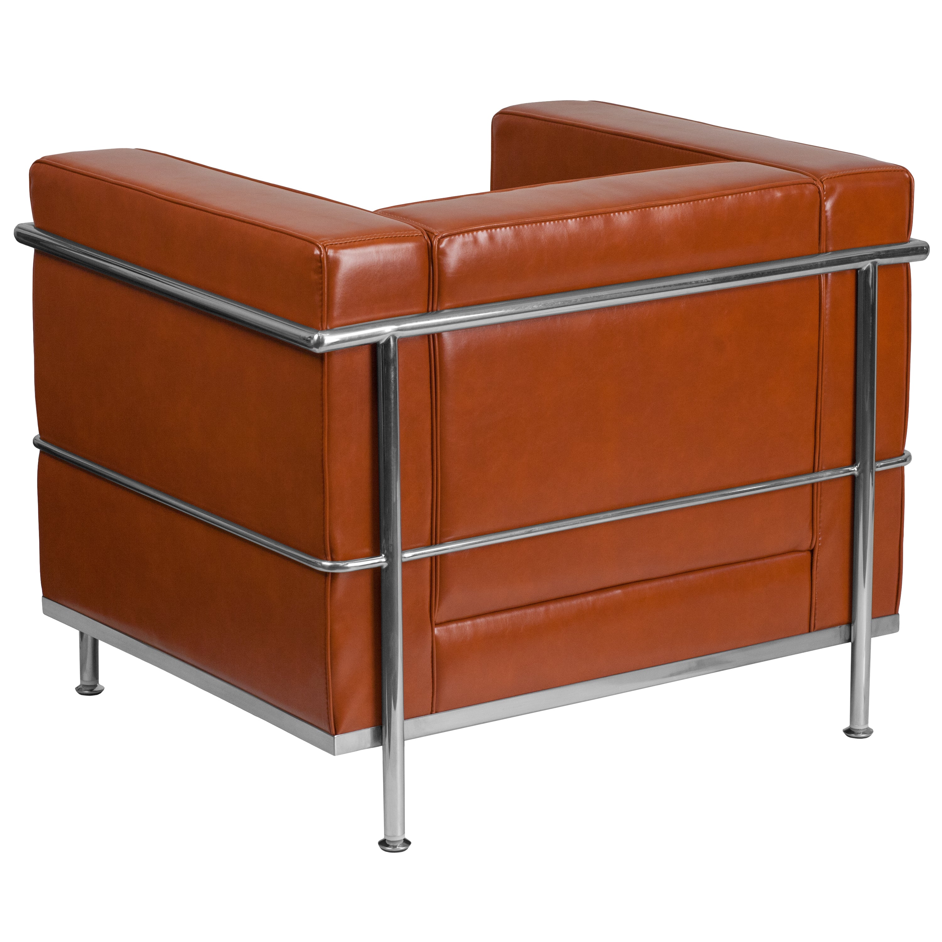HERCULES Regal Series Contemporary Cognac LeatherSoft Chair with Encasing Frame