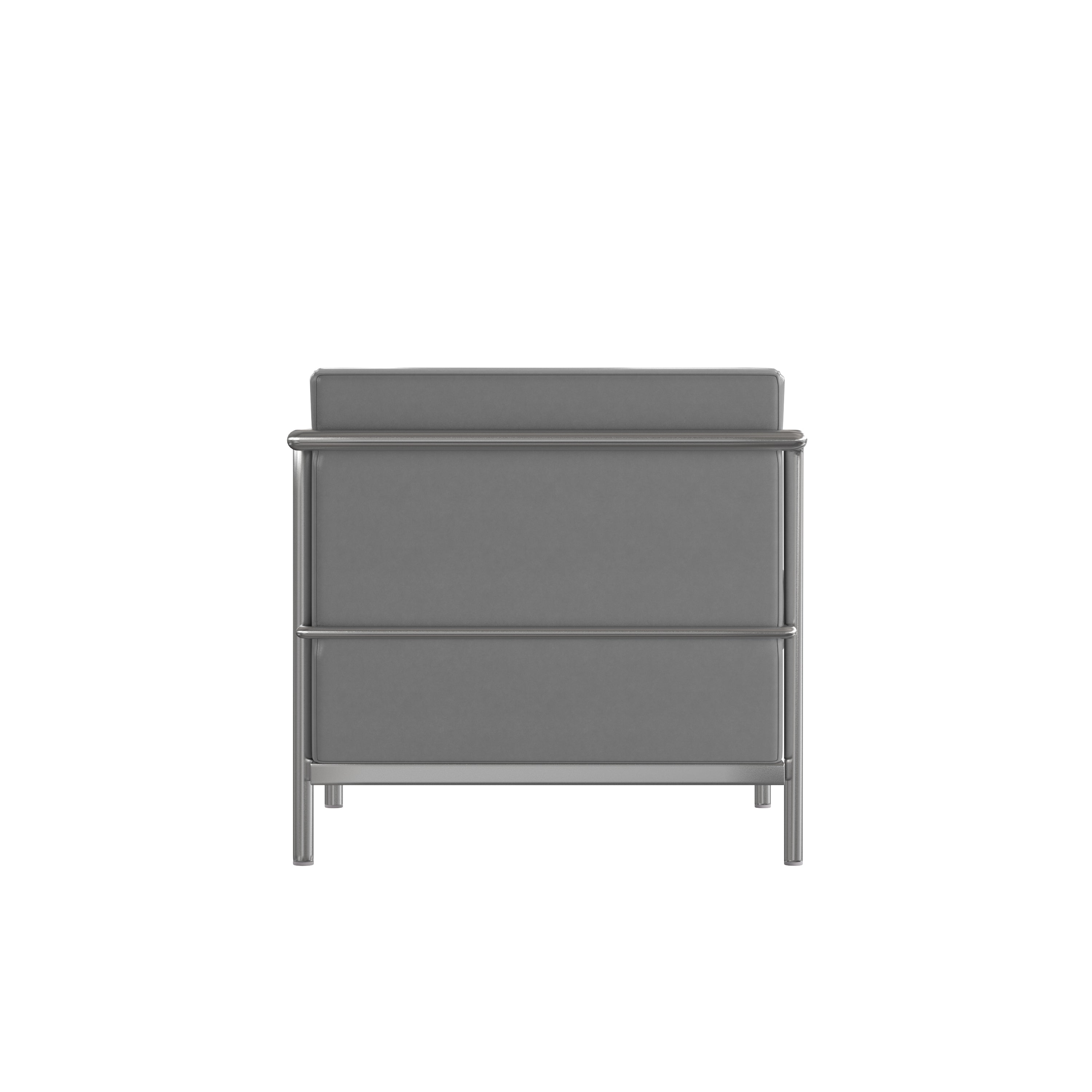 Hercules Regal Series Contemporary Gray LeatherSoft Chair with Encasing Frame