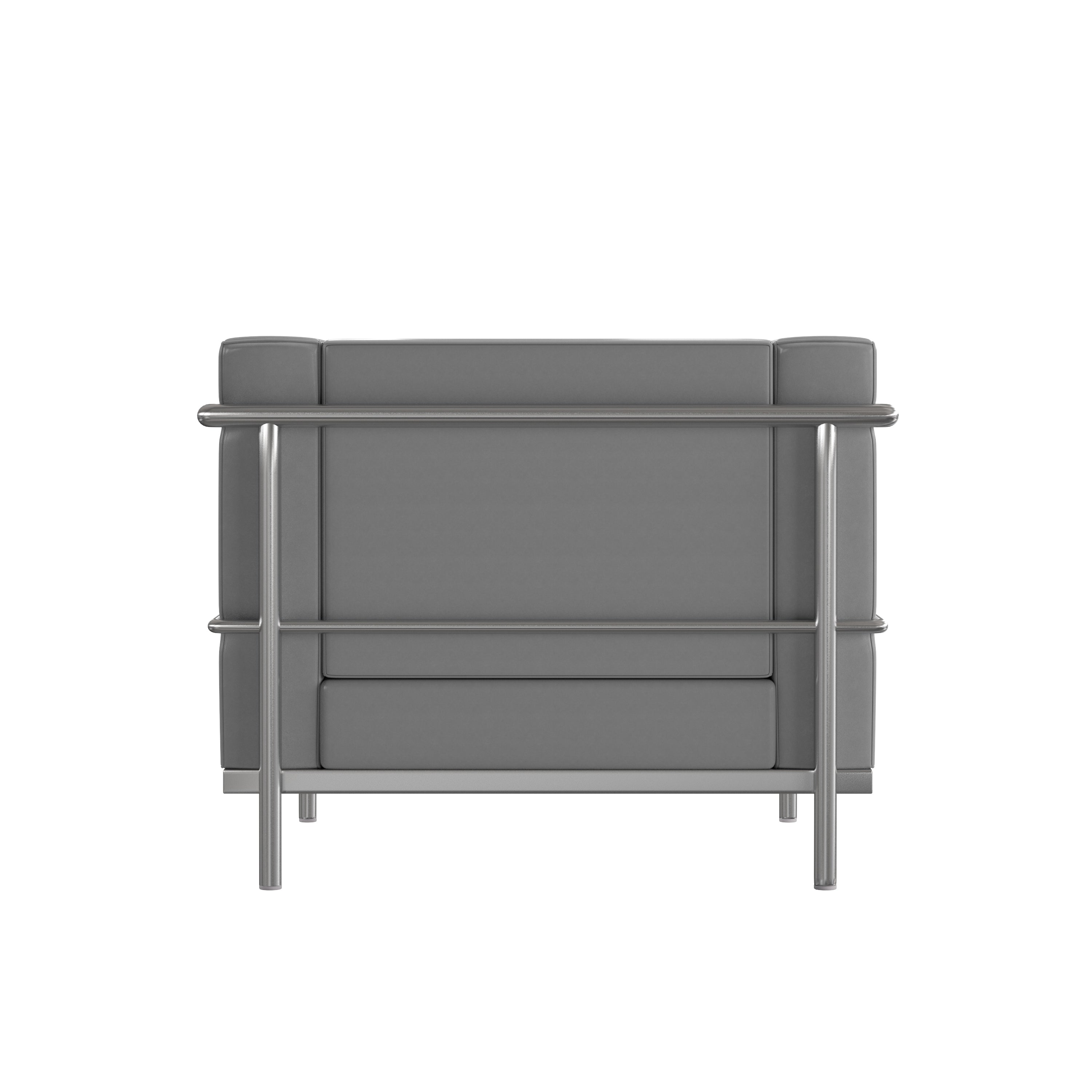 Hercules Regal Series Contemporary Gray LeatherSoft Chair with Encasing Frame