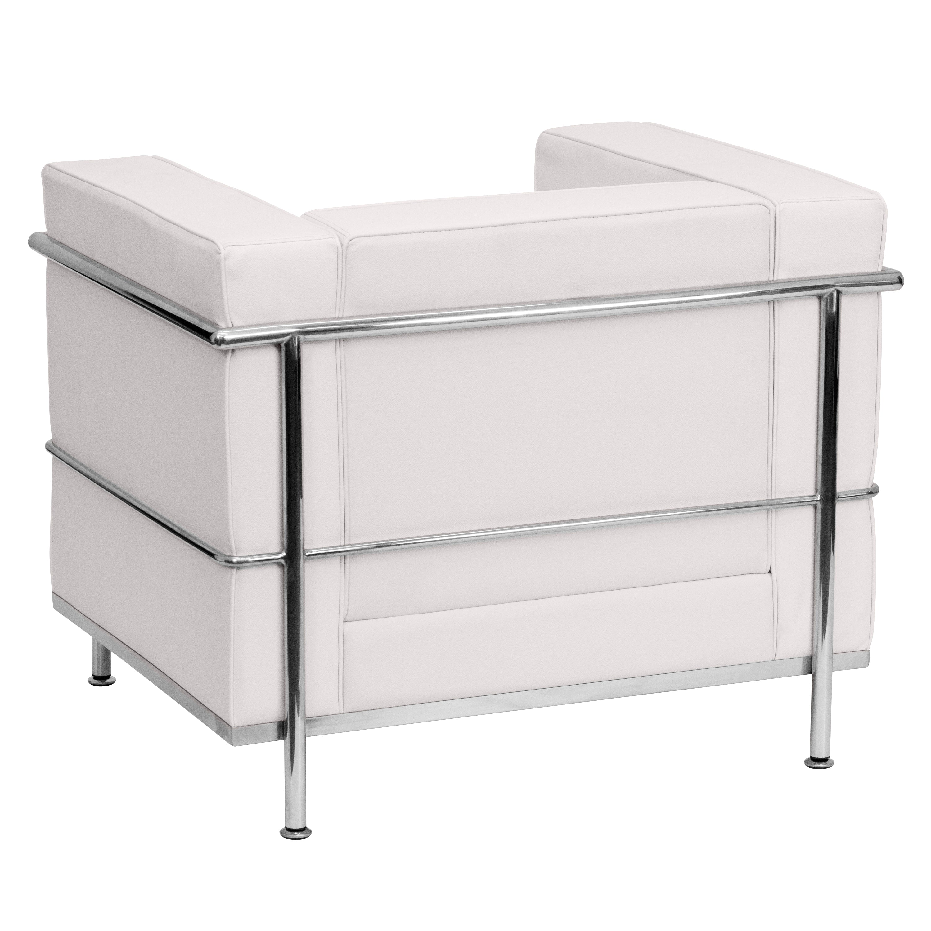 HERCULES Regal Series Contemporary Melrose White LeatherSoft Chair with Encasing Frame