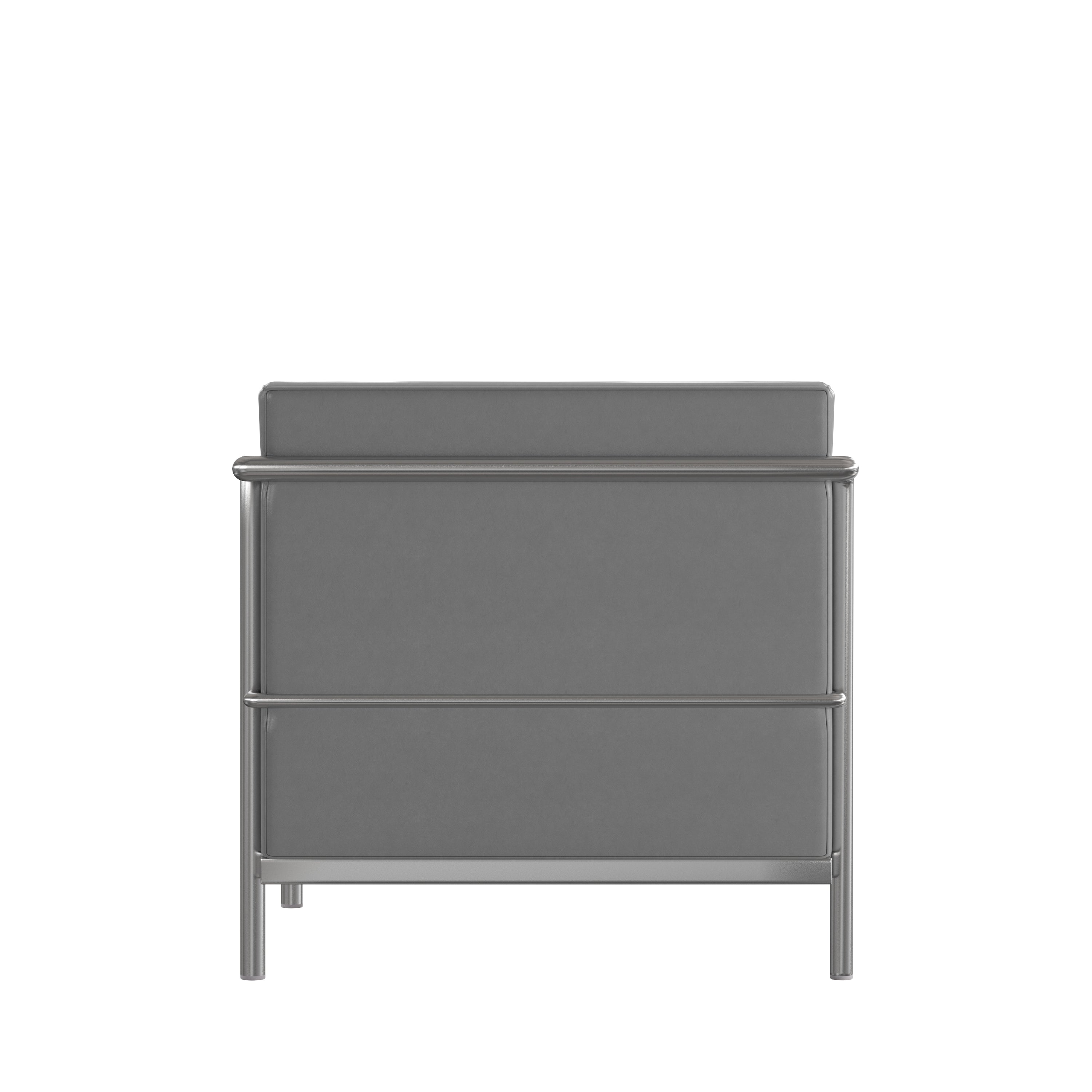 Hercules Regal Series Contemporary Gray LeatherSoft Loveseat with Encasing Frame