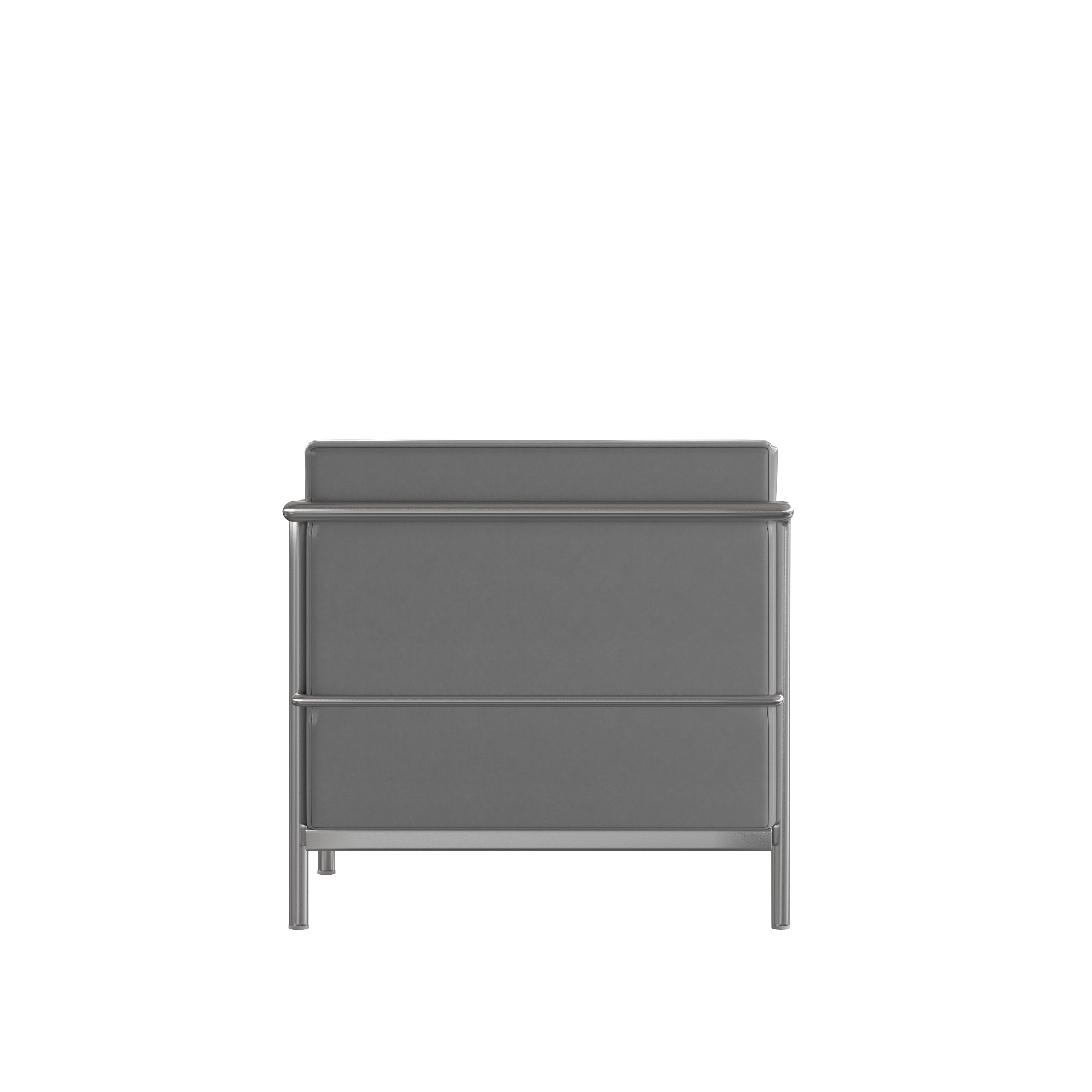 Hercules Regal Series Contemporary Gray LeatherSoft Sofa with Encasing Frame