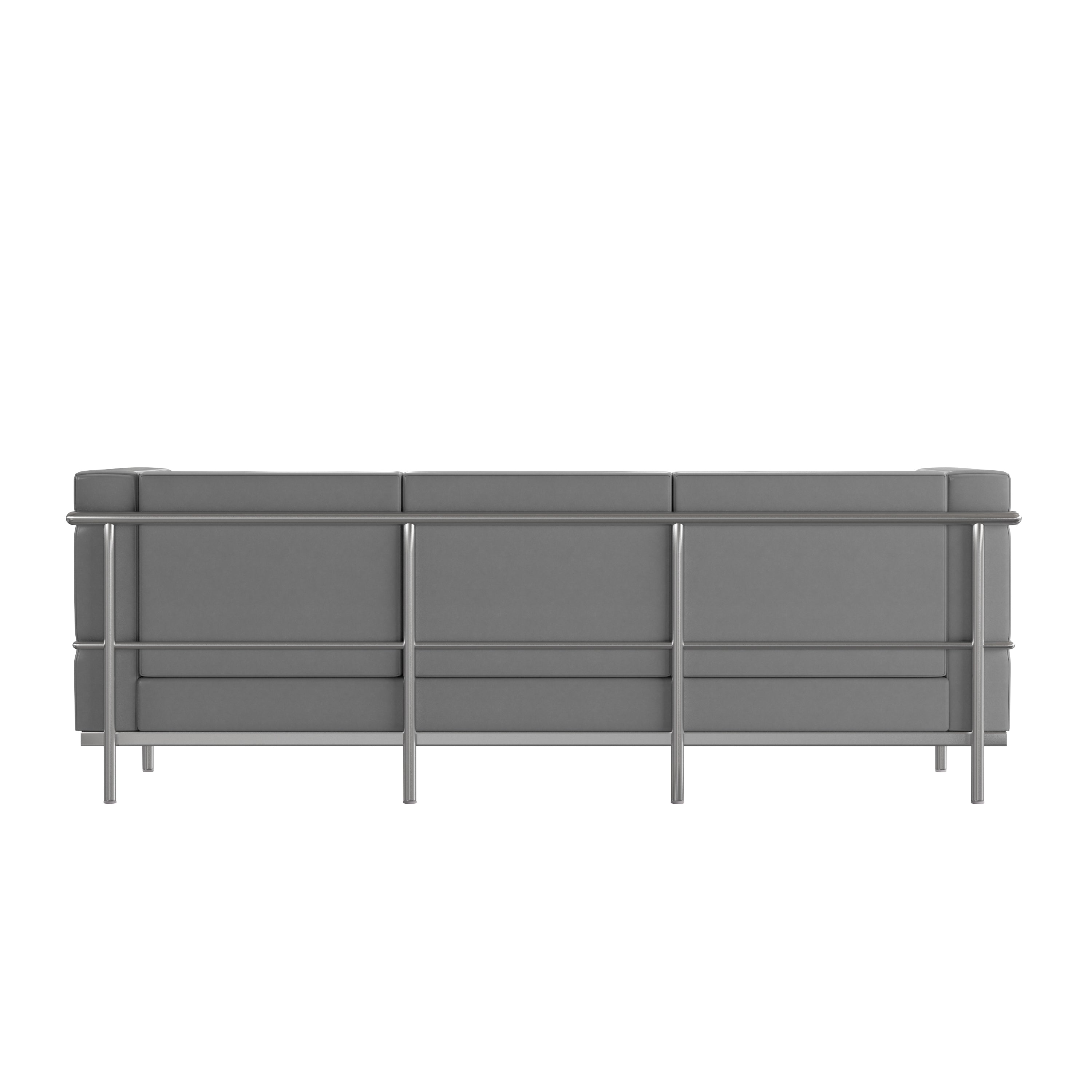 Hercules Regal Series Contemporary Gray LeatherSoft Sofa with Encasing Frame