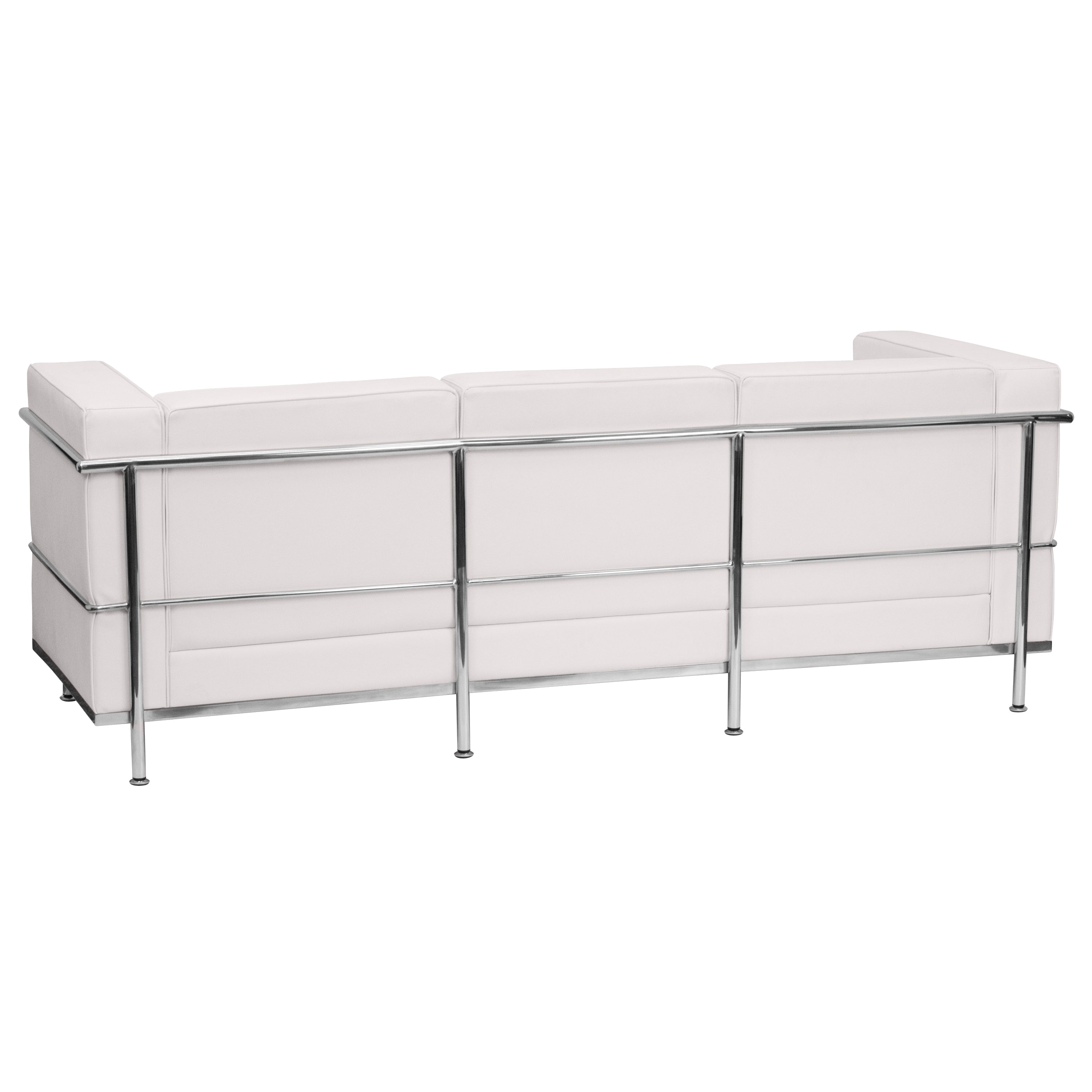 HERCULES Regal Series Contemporary Melrose White LeatherSoft Sofa with Encasing Frame