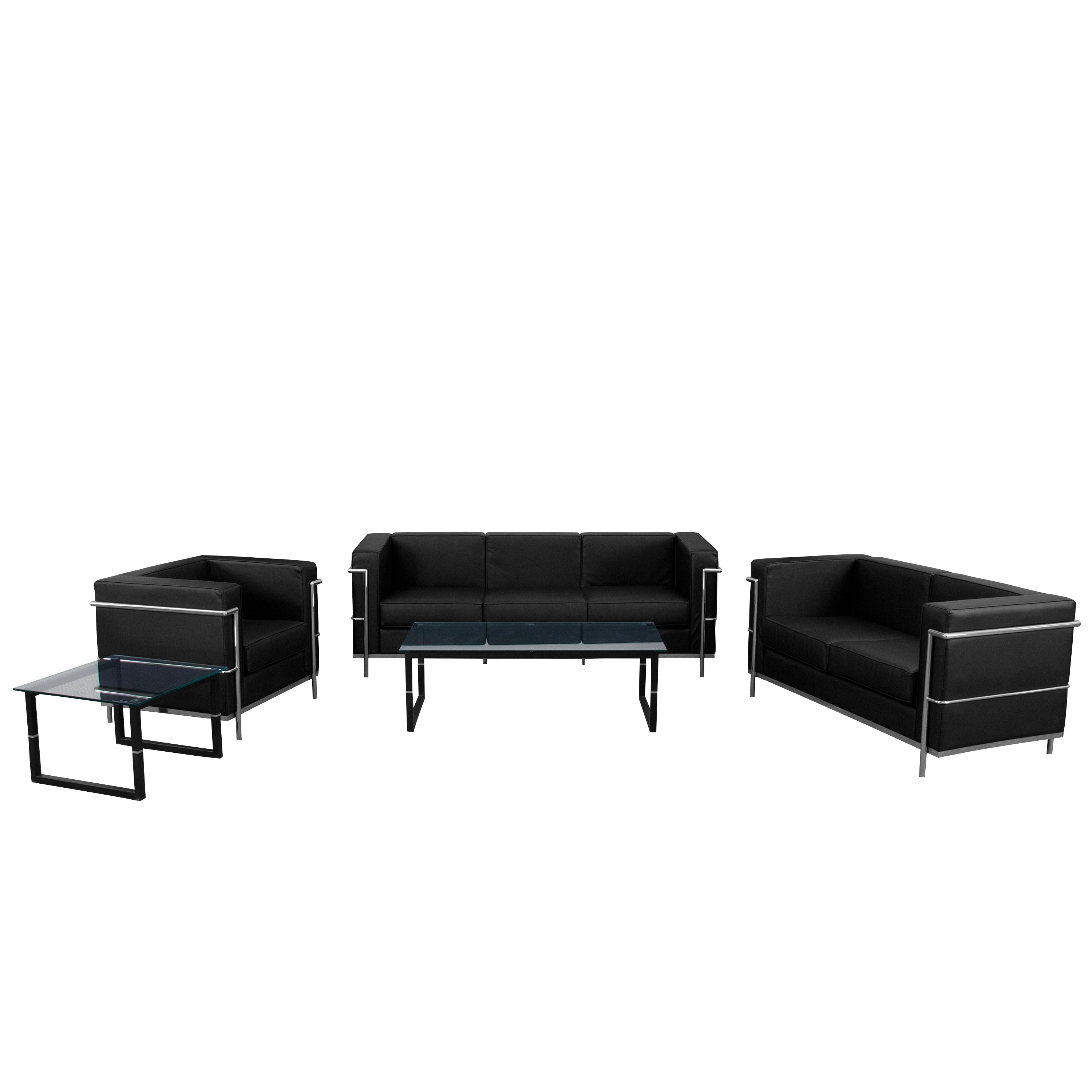 HERCULES Regal Series Reception Set in Black LeatherSoft