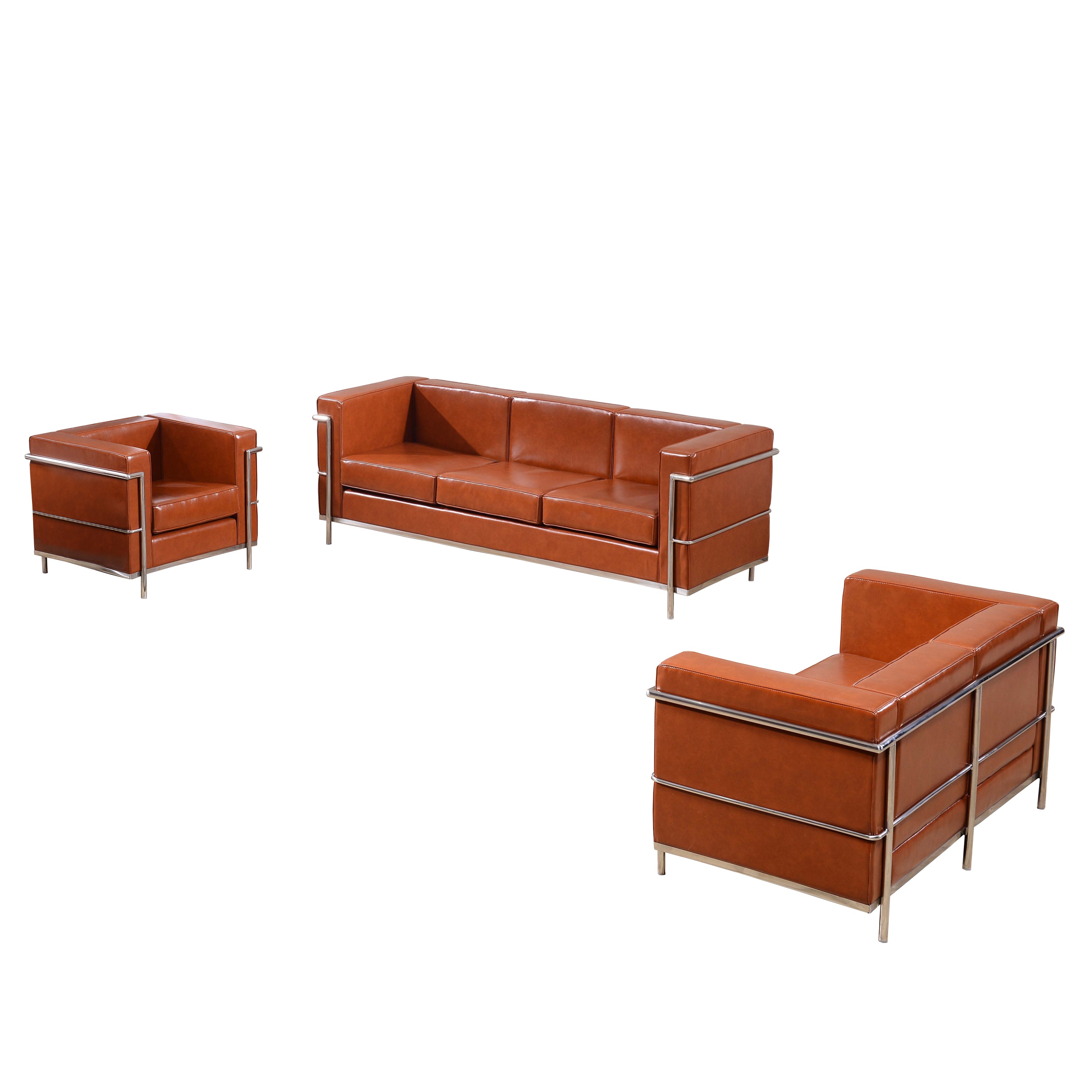HERCULES Regal Series Reception Set in Cognac LeatherSoft