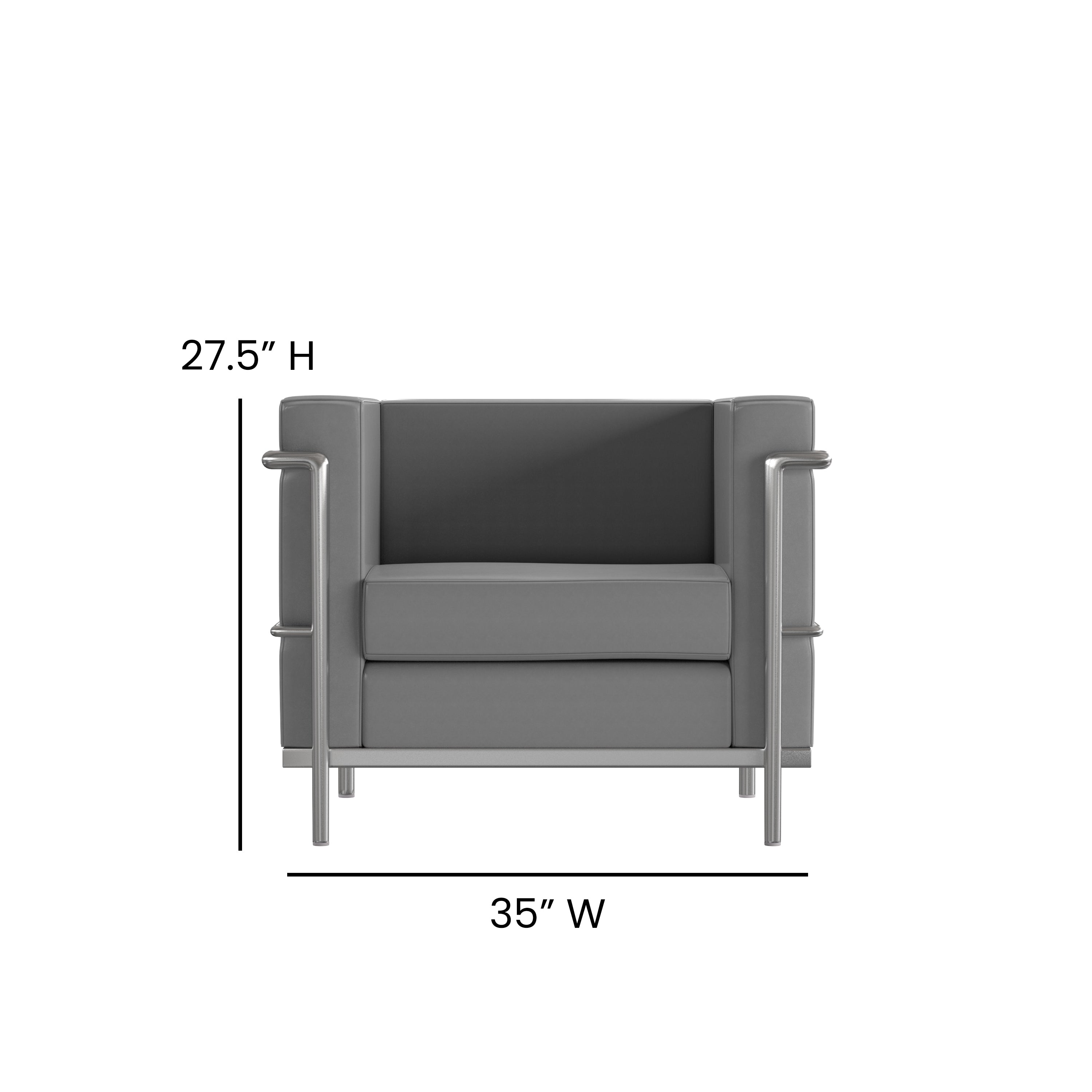 HERCULES Regal Series Reception Set in Gray LeatherSoft