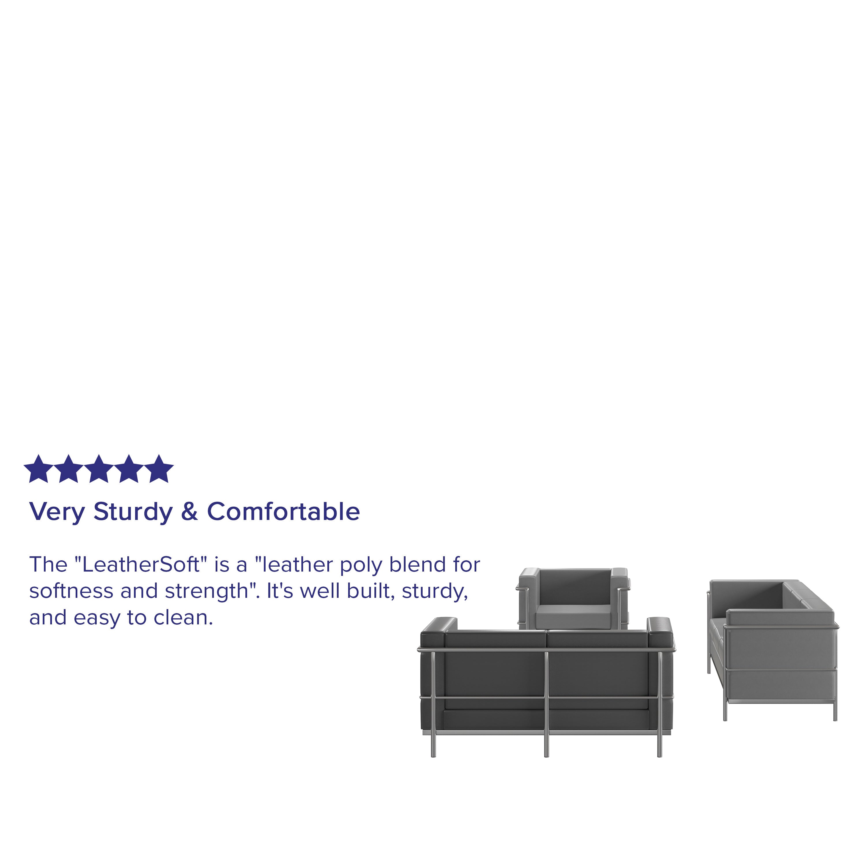 HERCULES Regal Series Reception Set in Gray LeatherSoft