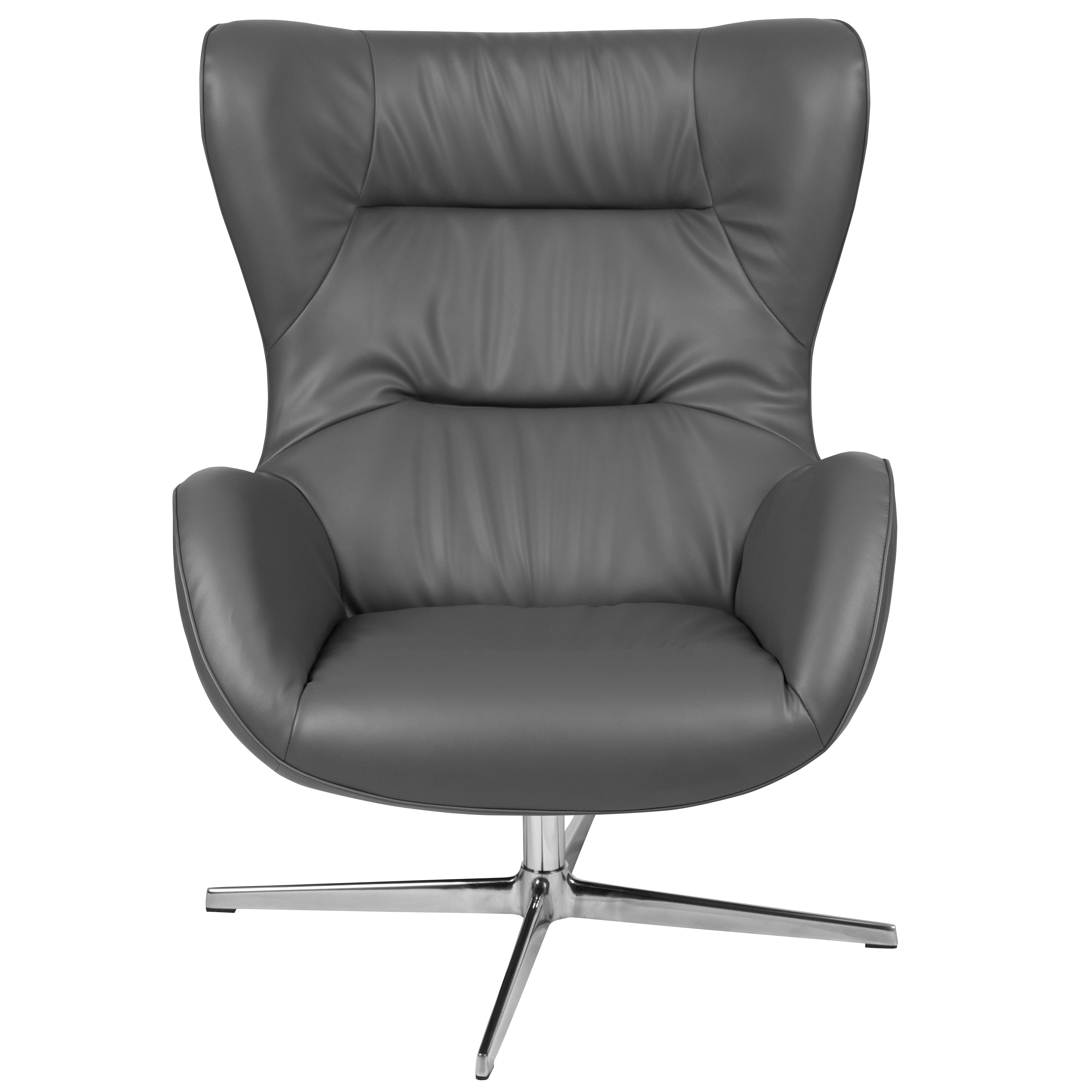 Rally Gray LeatherSoft Swivel Wing Chair