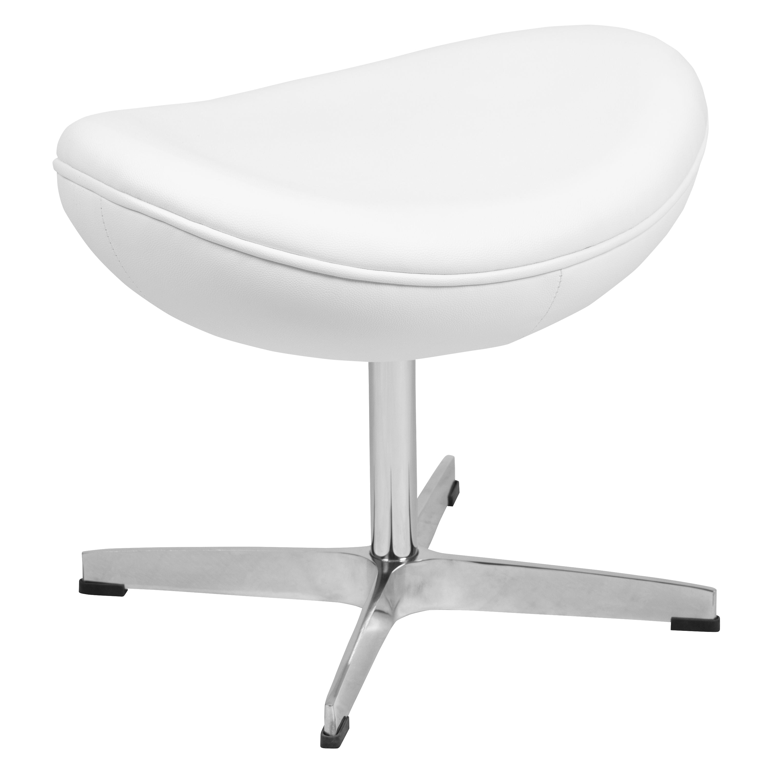 Rally White LeatherSoft Saddle Wing Ottoman