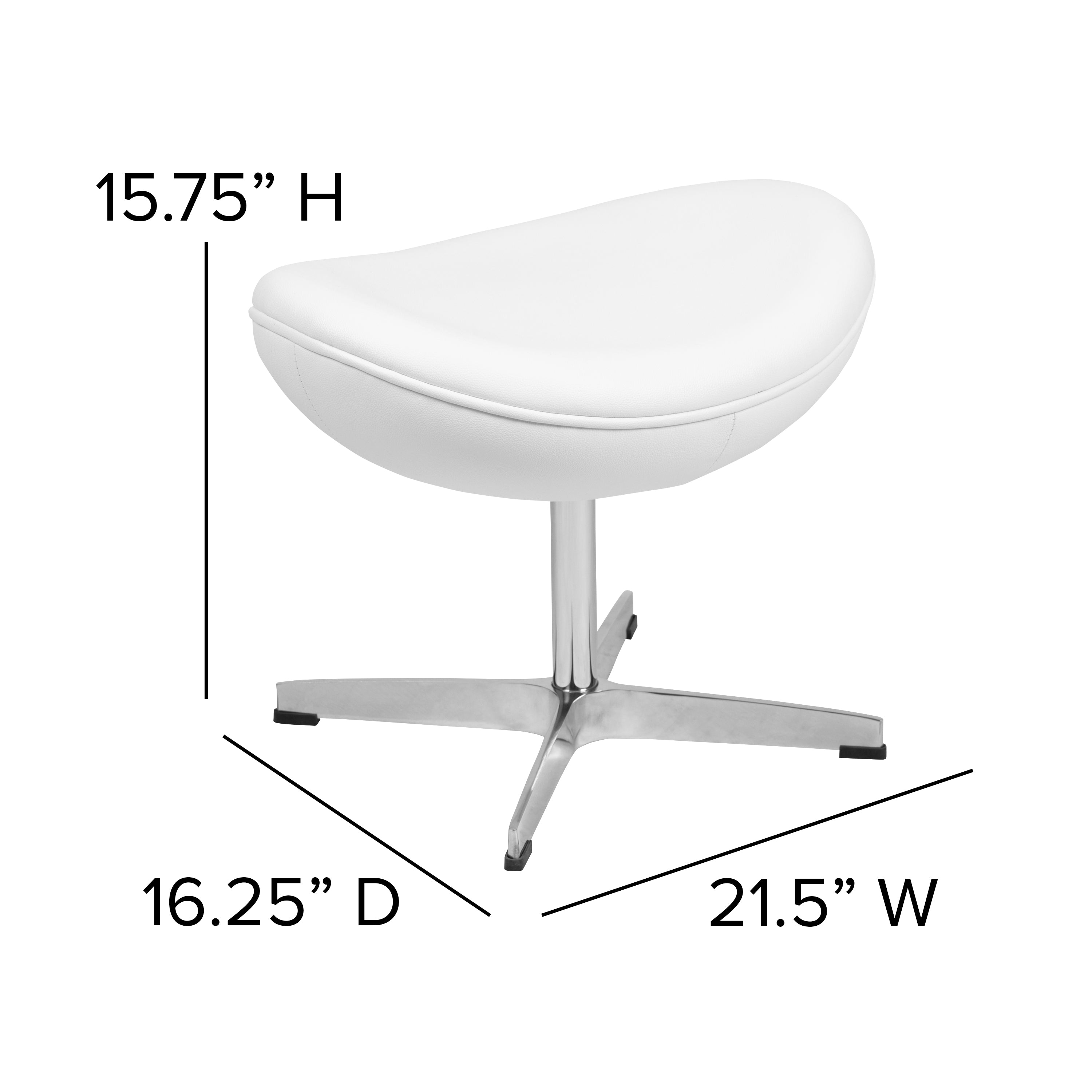Rally White LeatherSoft Saddle Wing Ottoman