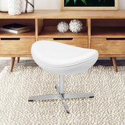 Rally White LeatherSoft Saddle Wing Ottoman