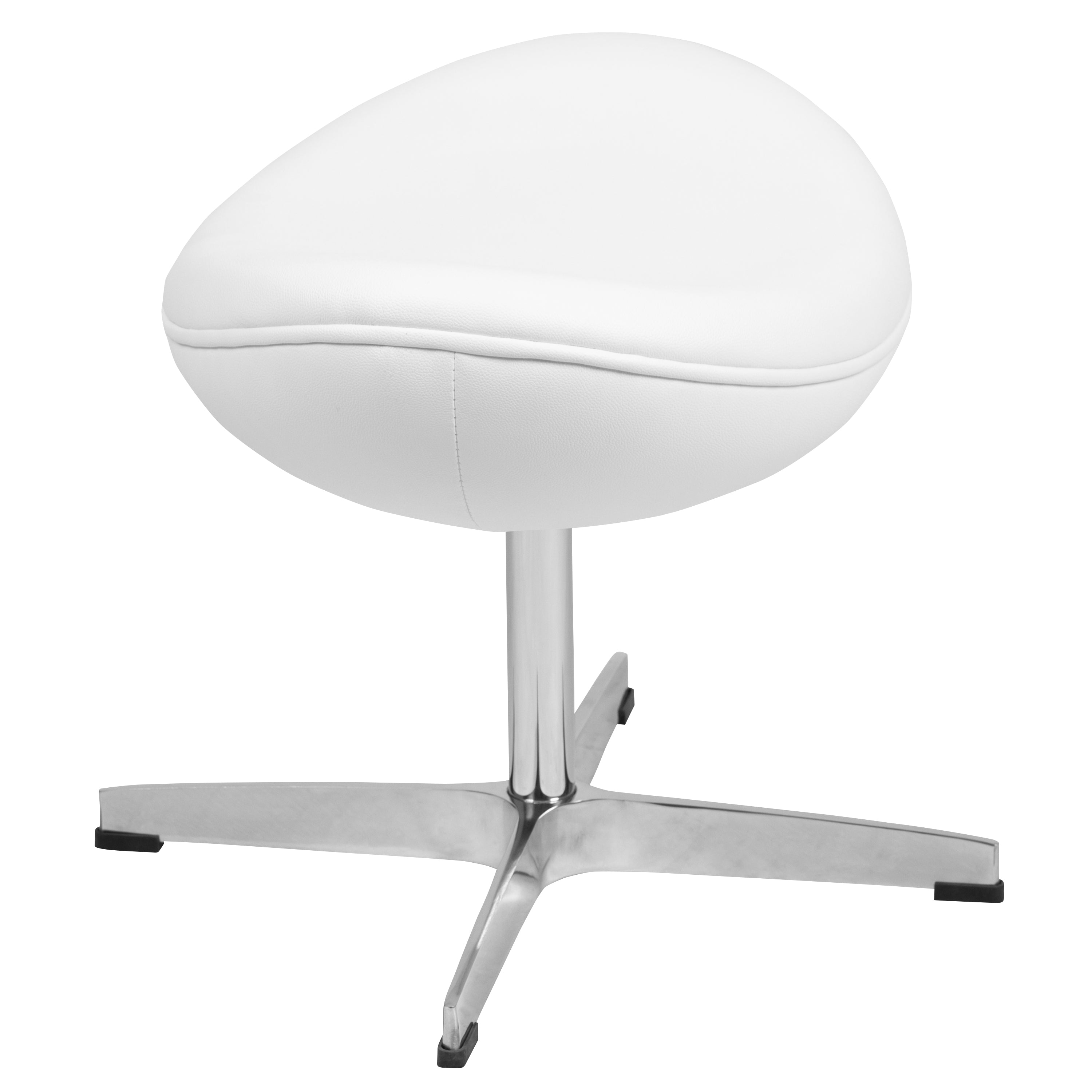Rally White LeatherSoft Saddle Wing Ottoman