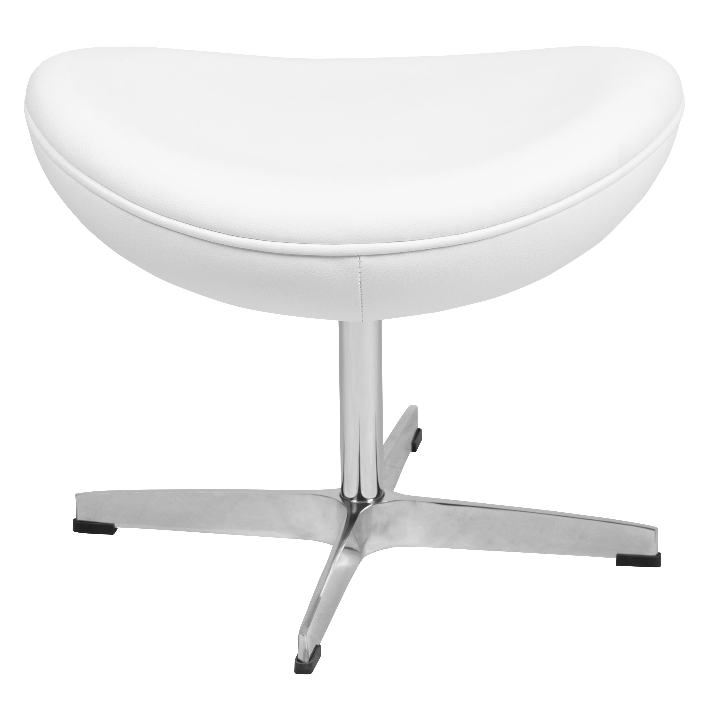 Rally White LeatherSoft Saddle Wing Ottoman
