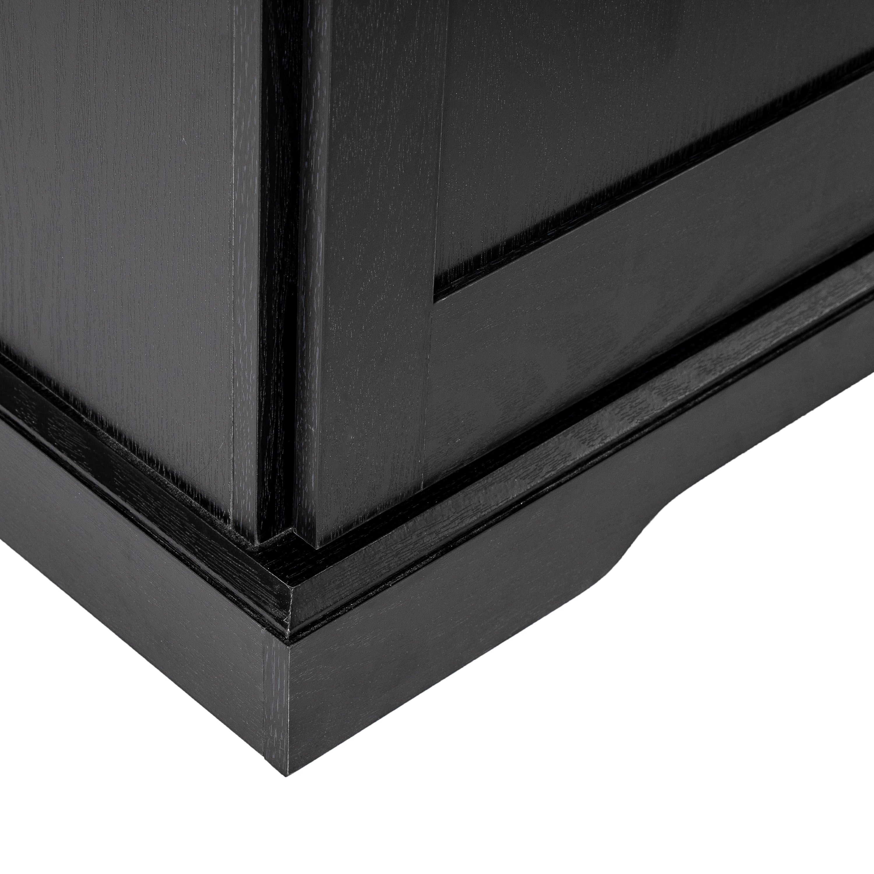 Harrison 36" Wide Rustic Farmhouse Storage Cabinet Bookcase with Sliding Barn Door and 4 Adjustable and 2 Fixed Shelves in Black
