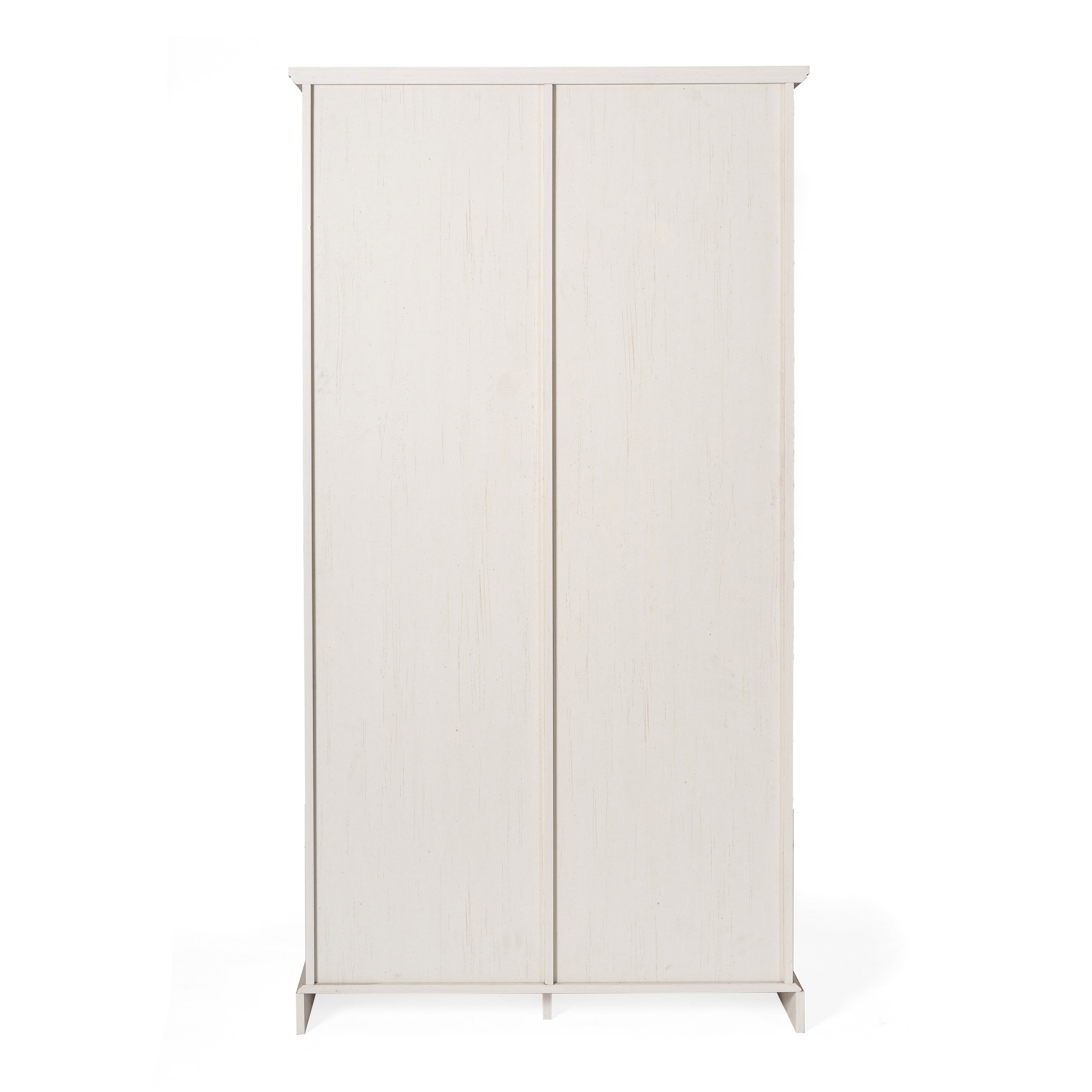 Harrison 36" Wide Rustic Farmhouse Storage Cabinet Bookcase with Sliding Barn Door and 4 Adjustable and 2 Fixed Shelves in White