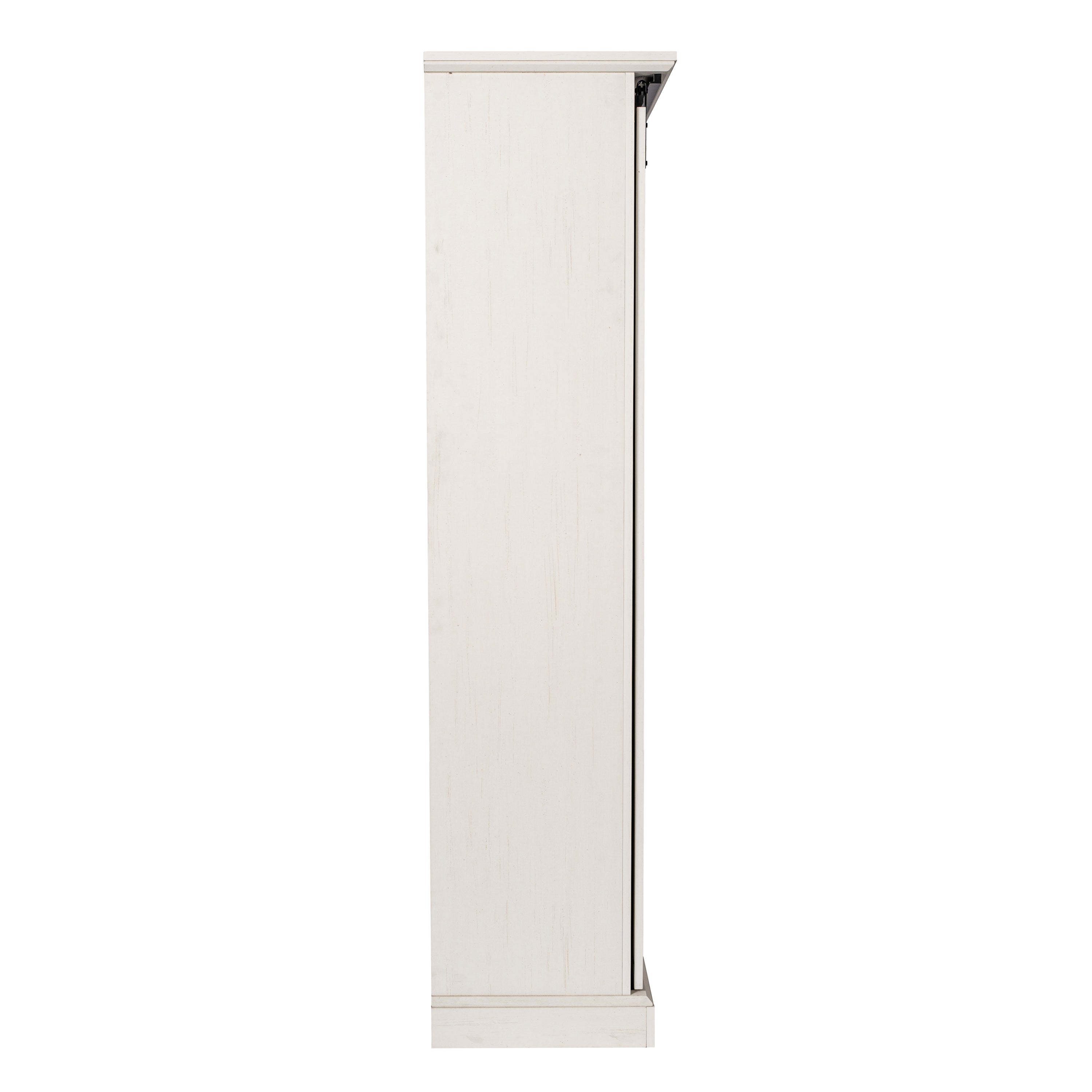 Harrison 36" Wide Rustic Farmhouse Storage Cabinet Bookcase with Sliding Barn Door and 4 Adjustable and 2 Fixed Shelves in White