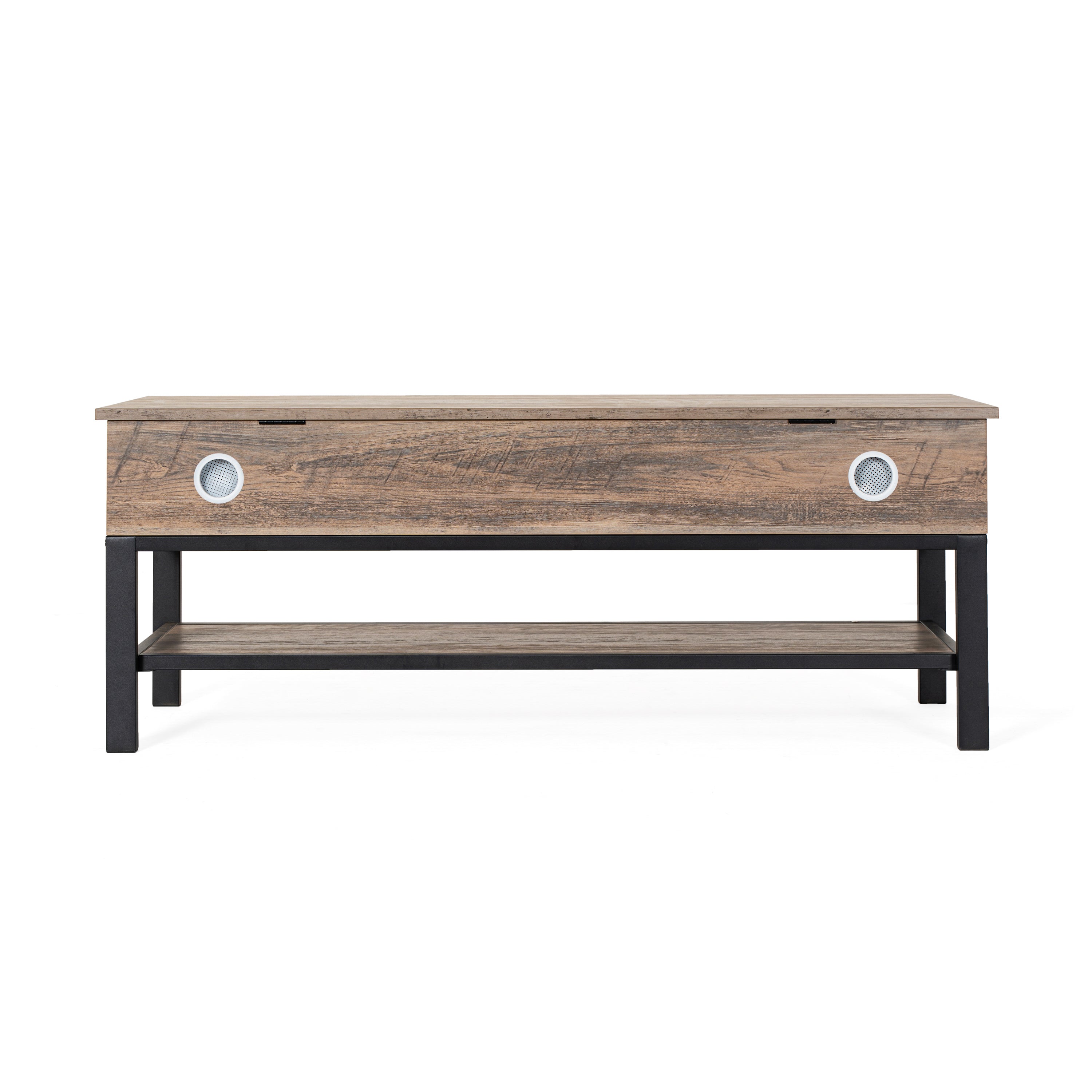 Wyatt Farmhouse Entryway Storage Bench with Lower Shelf Perfect for Entryway, Mudroom, or Bedroom in Gray Wash