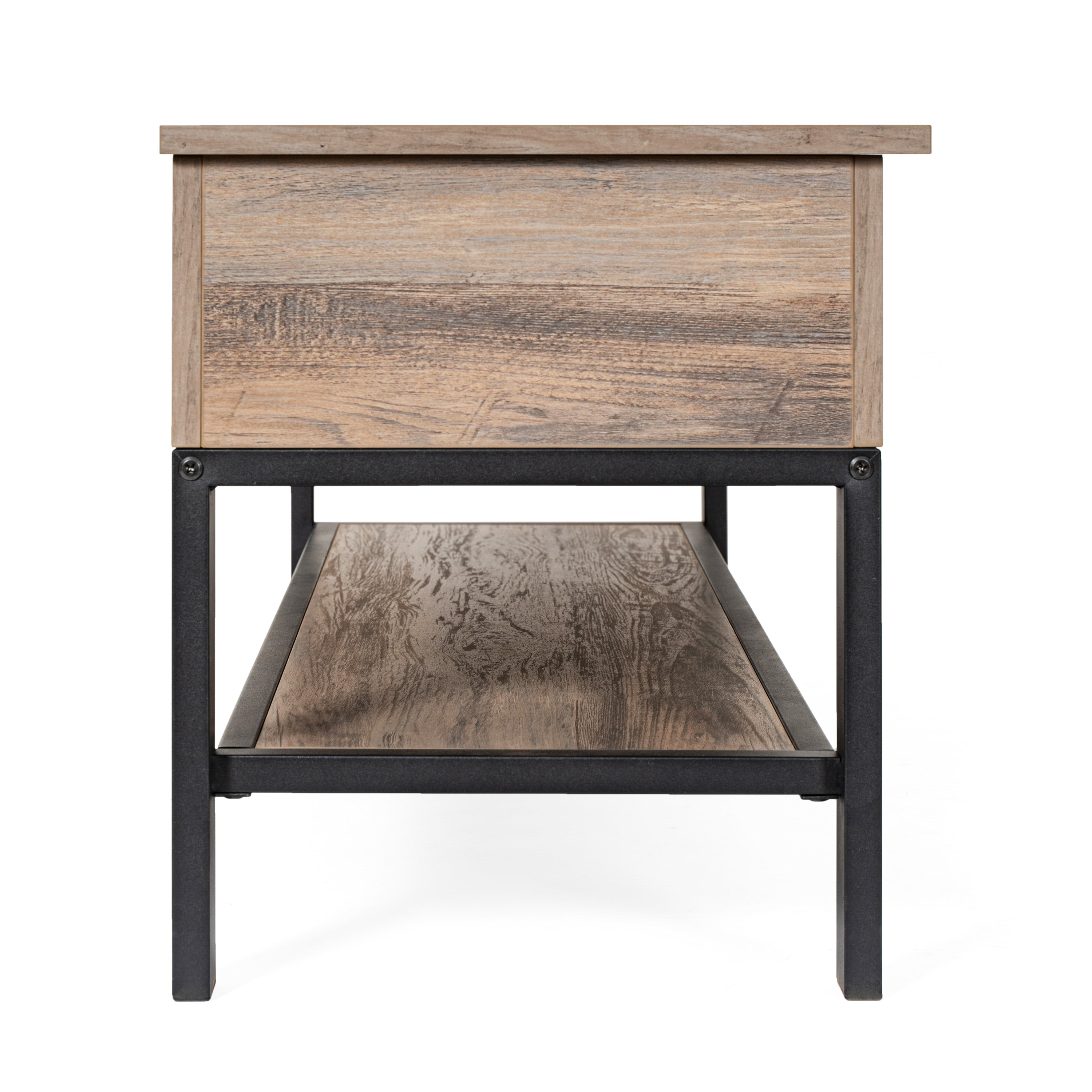 Wyatt Farmhouse Entryway Storage Bench with Lower Shelf Perfect for Entryway, Mudroom, or Bedroom in Gray Wash