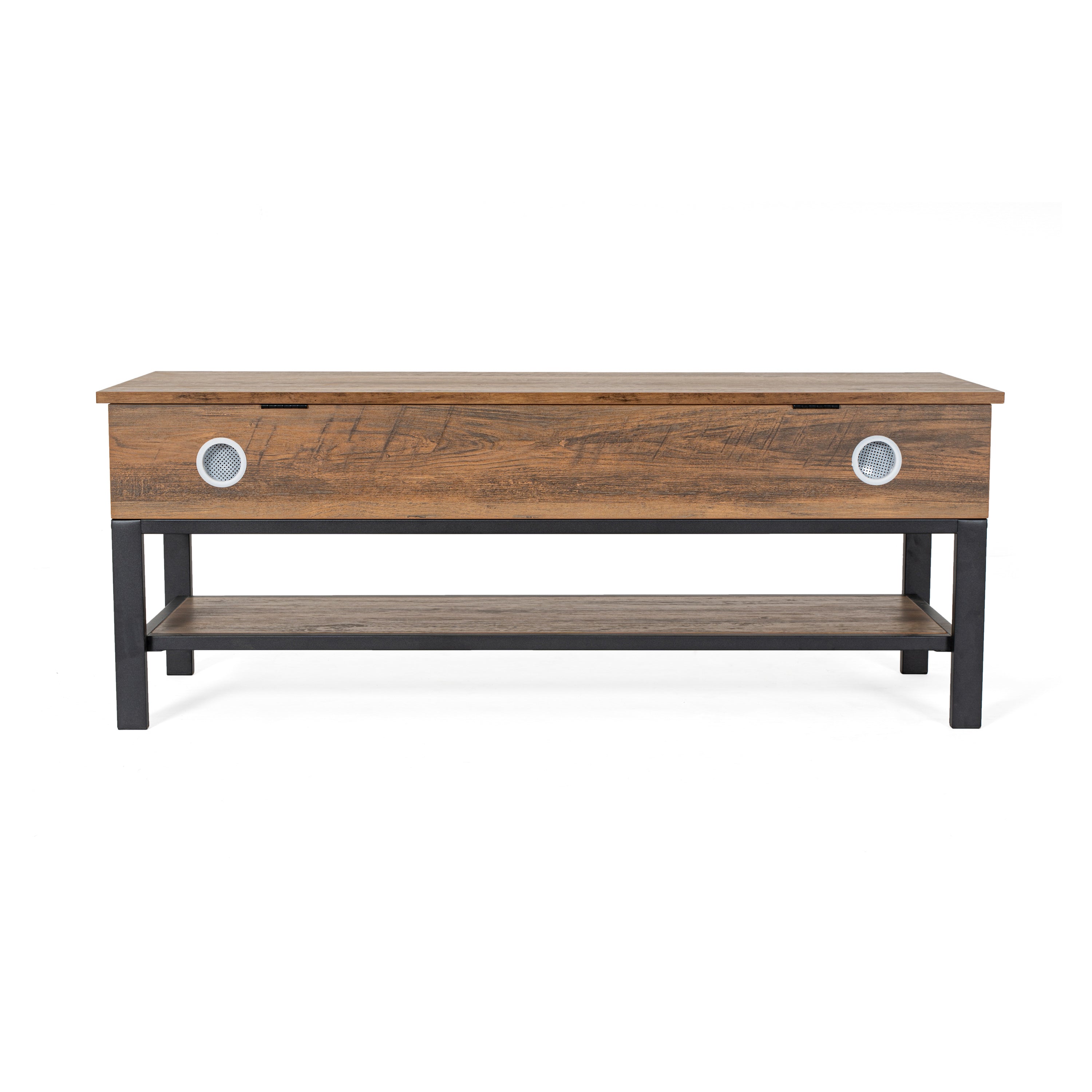 Wyatt Farmhouse Entryway Storage Bench with Lower Shelf Perfect for Entryway, Mudroom, or Bedroom in Rustic Oak