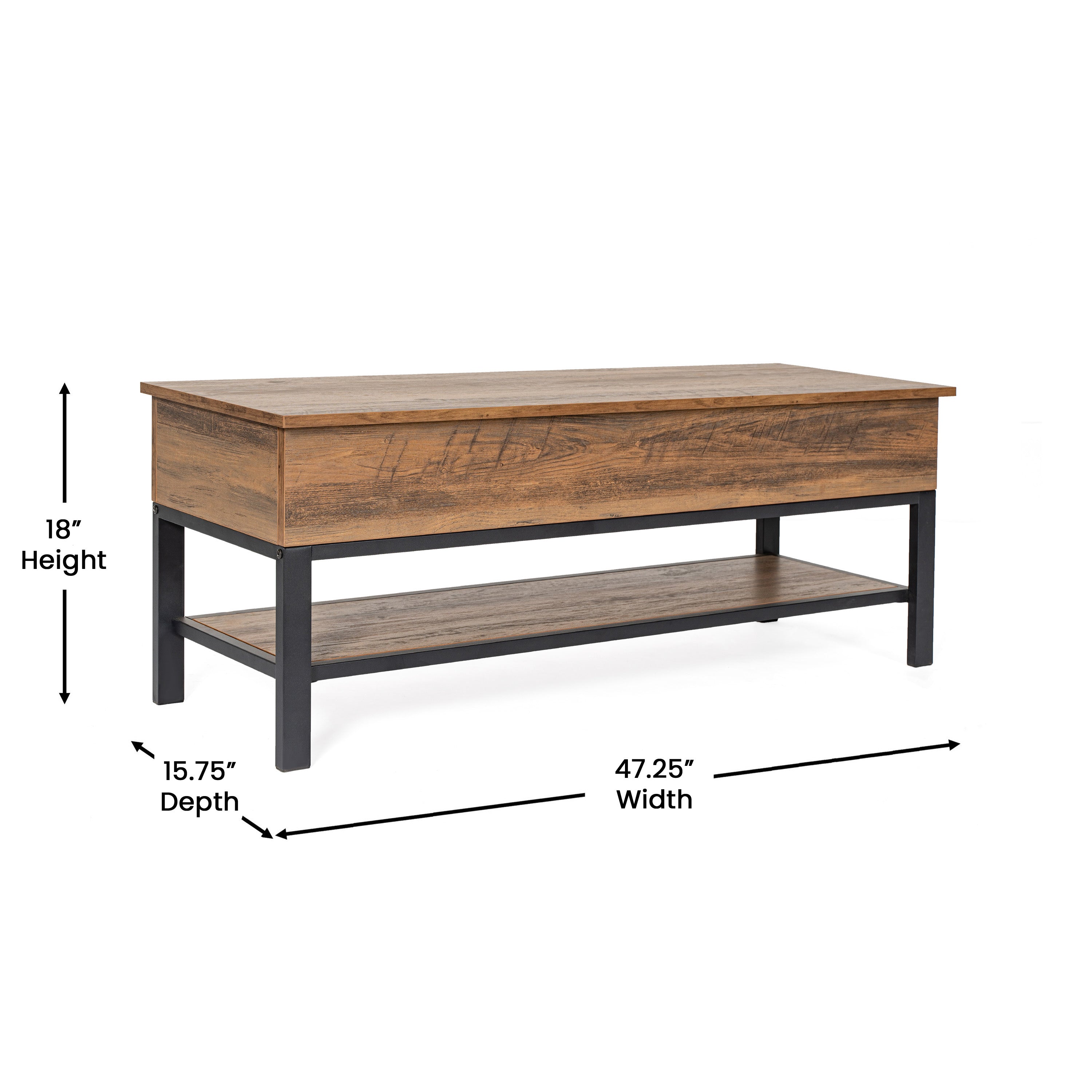 Wyatt Farmhouse Entryway Storage Bench with Lower Shelf Perfect for Entryway, Mudroom, or Bedroom in Rustic Oak