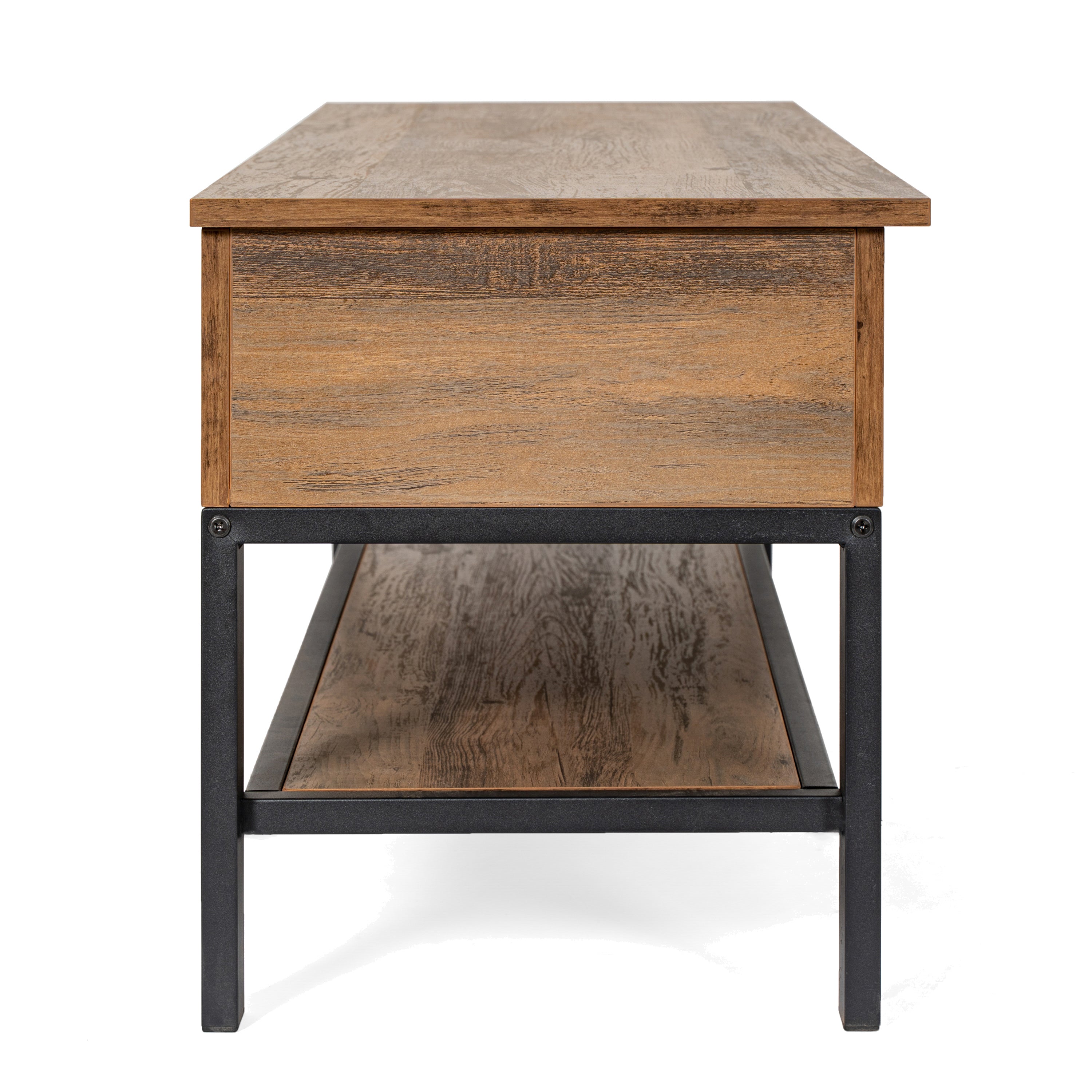 Wyatt Farmhouse Entryway Storage Bench with Lower Shelf Perfect for Entryway, Mudroom, or Bedroom in Rustic Oak
