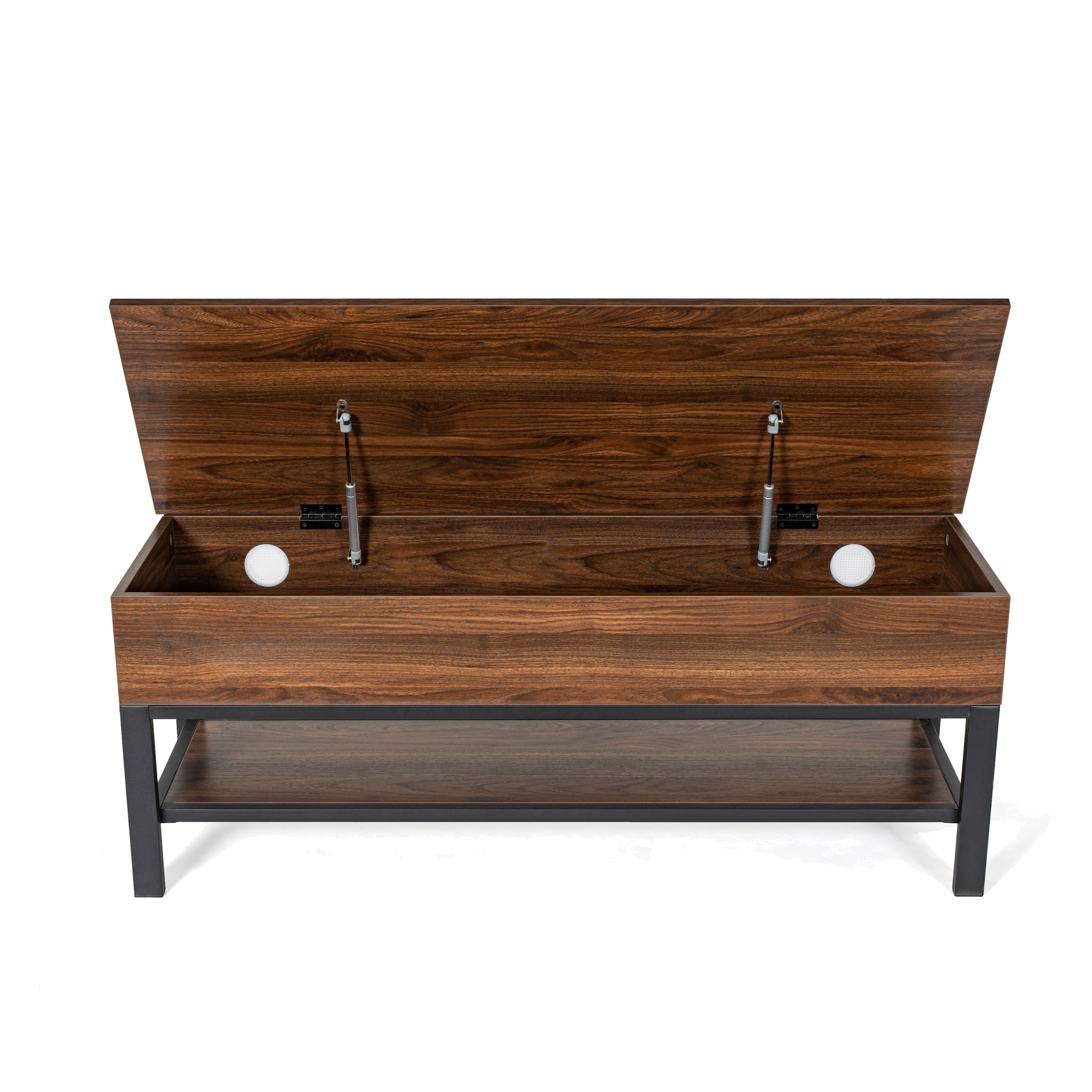 Wyatt Farmhouse Entryway Storage Bench with Lower Shelf Perfect for Entryway, Mudroom, or Bedroom in Walnut