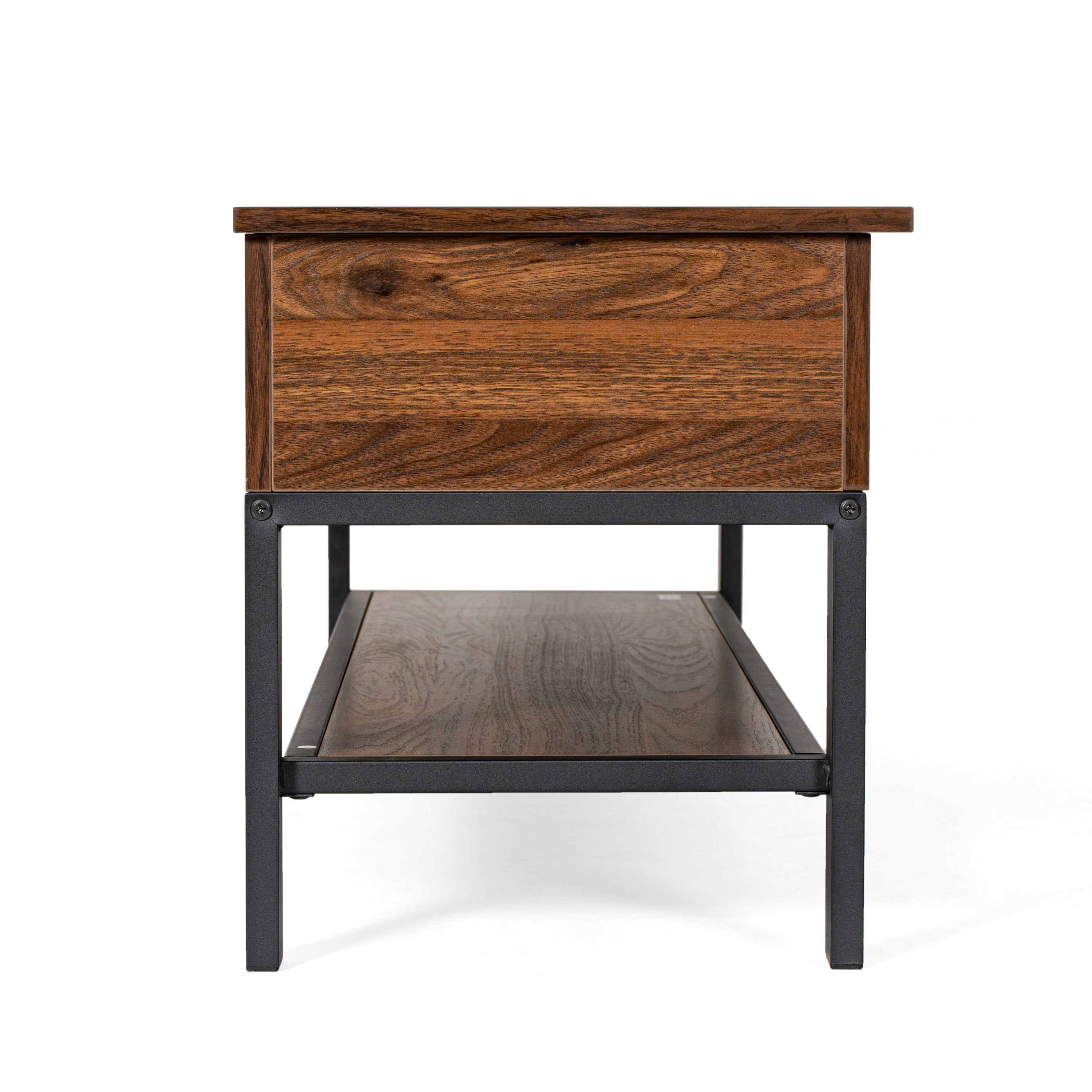 Wyatt Farmhouse Entryway Storage Bench with Lower Shelf Perfect for Entryway, Mudroom, or Bedroom in Walnut
