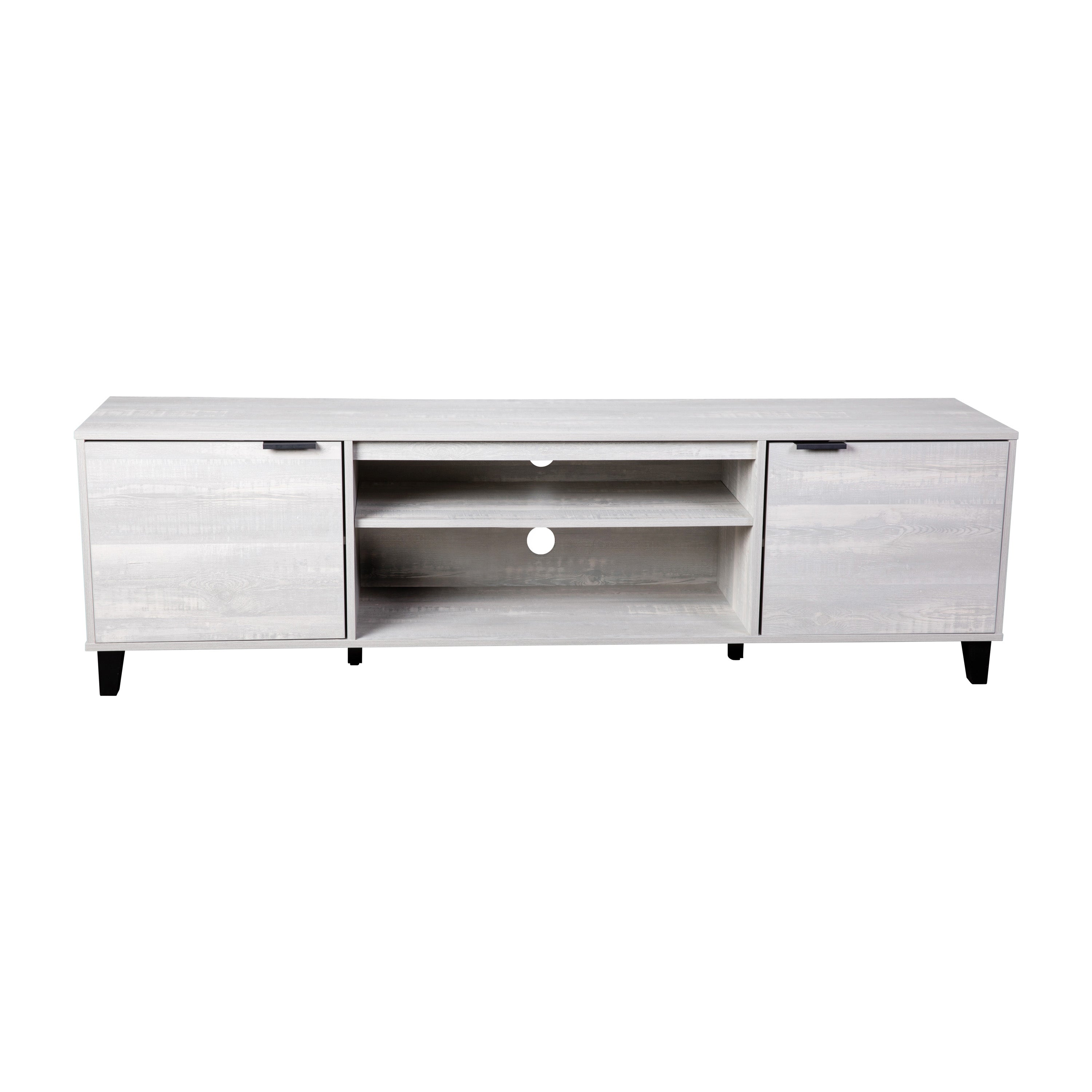 Nelson 70" Mid Century Modern TV Stand for up to 60" TV's with Adjustable Shelves and Dual Storage Compartments, Gray