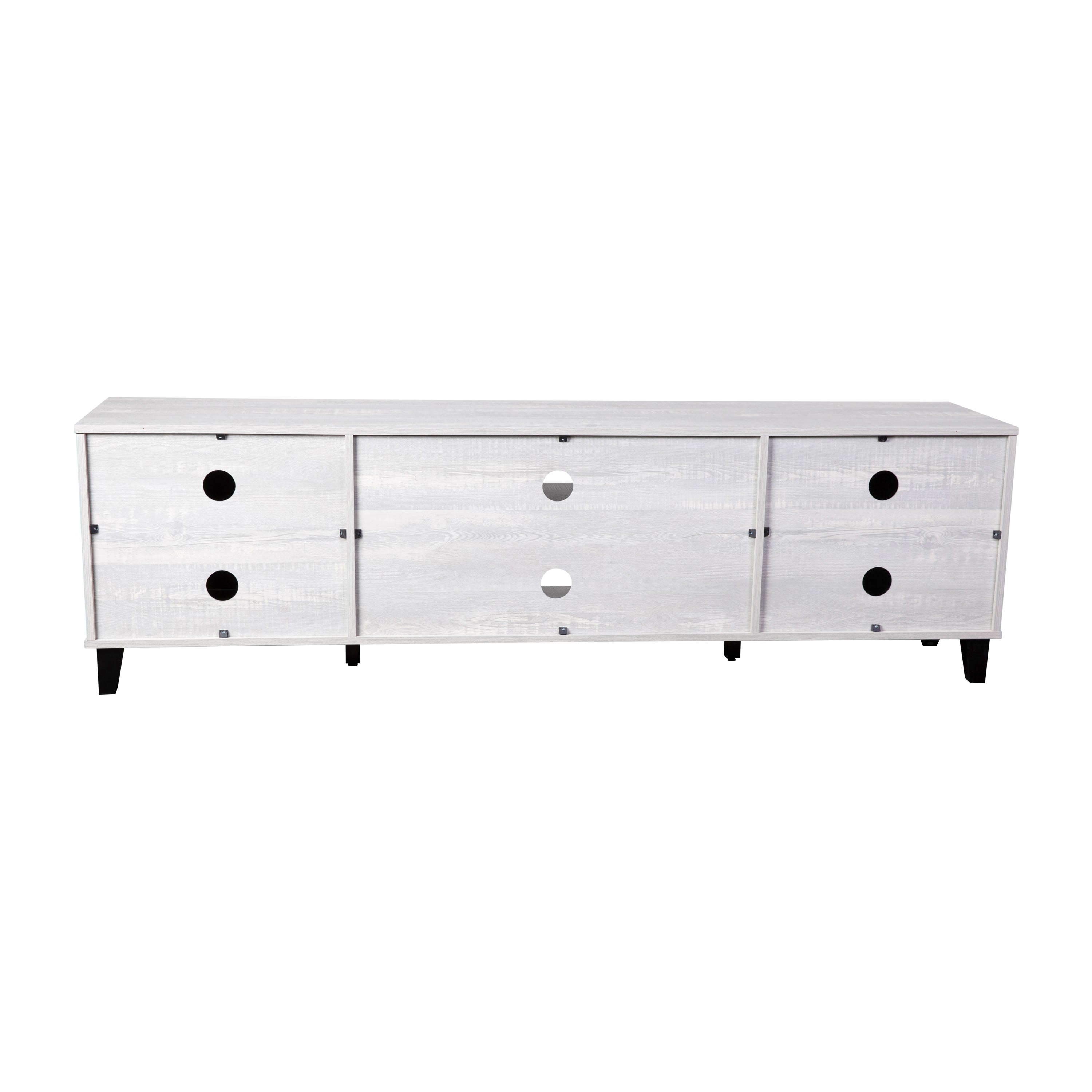Nelson 70" Mid Century Modern TV Stand for up to 60" TV's with Adjustable Shelves and Dual Storage Compartments, Gray