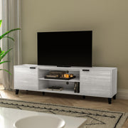 Nelson 70" Mid Century Modern TV Stand for up to 60" TV's with Adjustable Shelves and Dual Storage Compartments, Gray