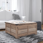 Wyatt 35.75" Farmhouse Storage Coffee Table with Hinged Lift Top, Large Coffee Table with Hidden Storage, Gray Wash