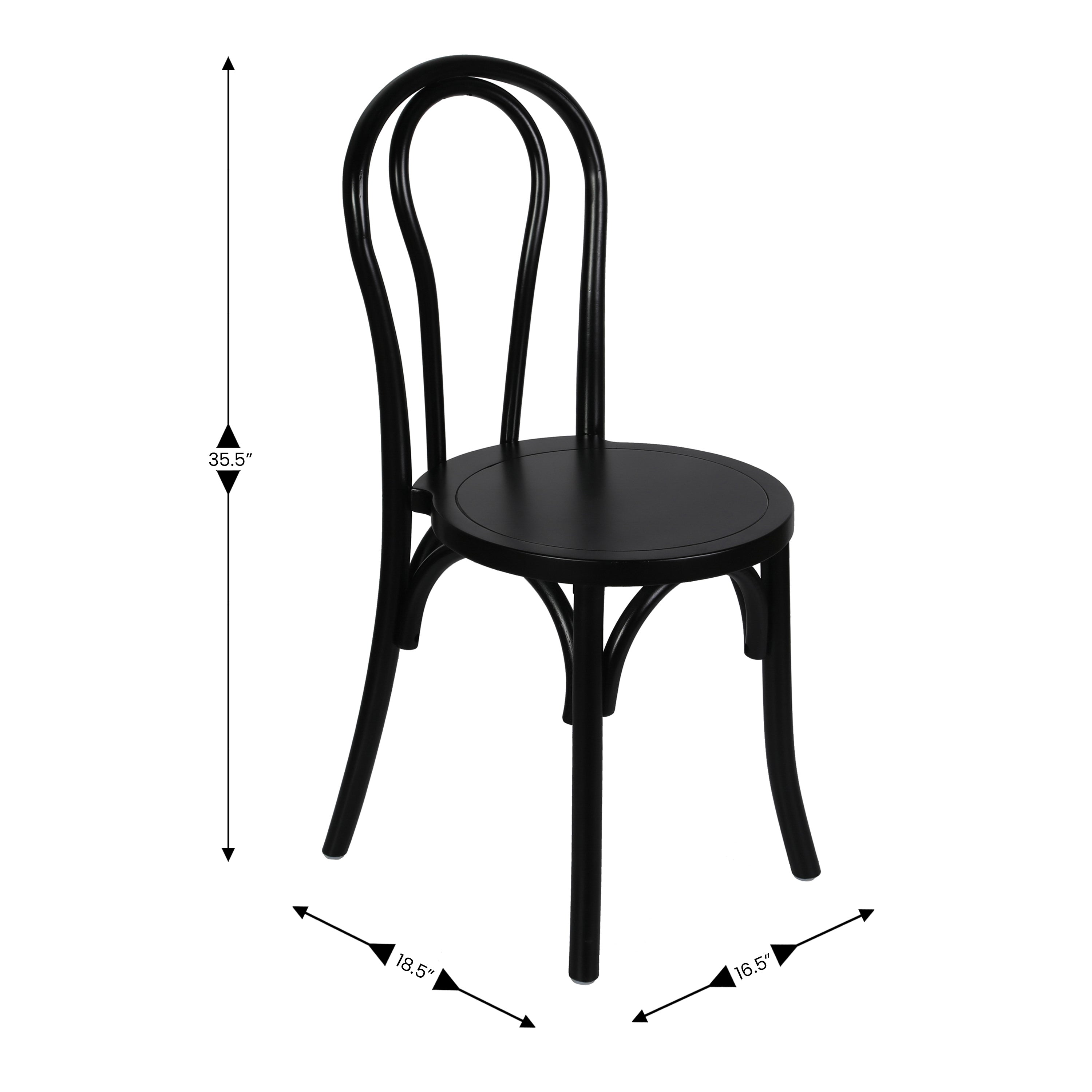 Betsy Commercial Grade Black Thonet Style Solid Wood Stackable Dining Chair