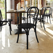 Betsy Commercial Grade Black Thonet Style Solid Wood Stackable Dining Chair