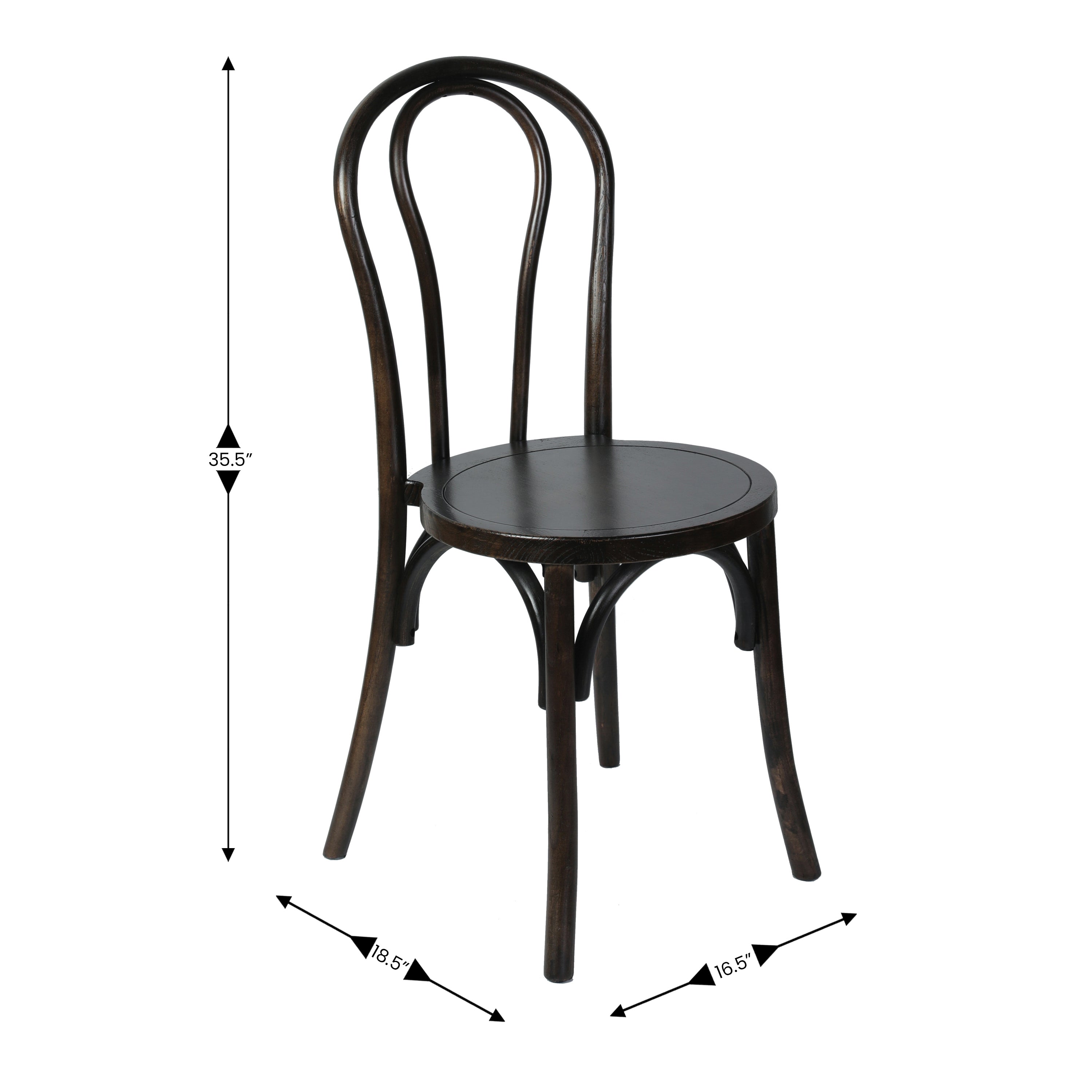 Betsy Commercial Grade Early American Thonet Style Solid Wood Stackable Dining Chair