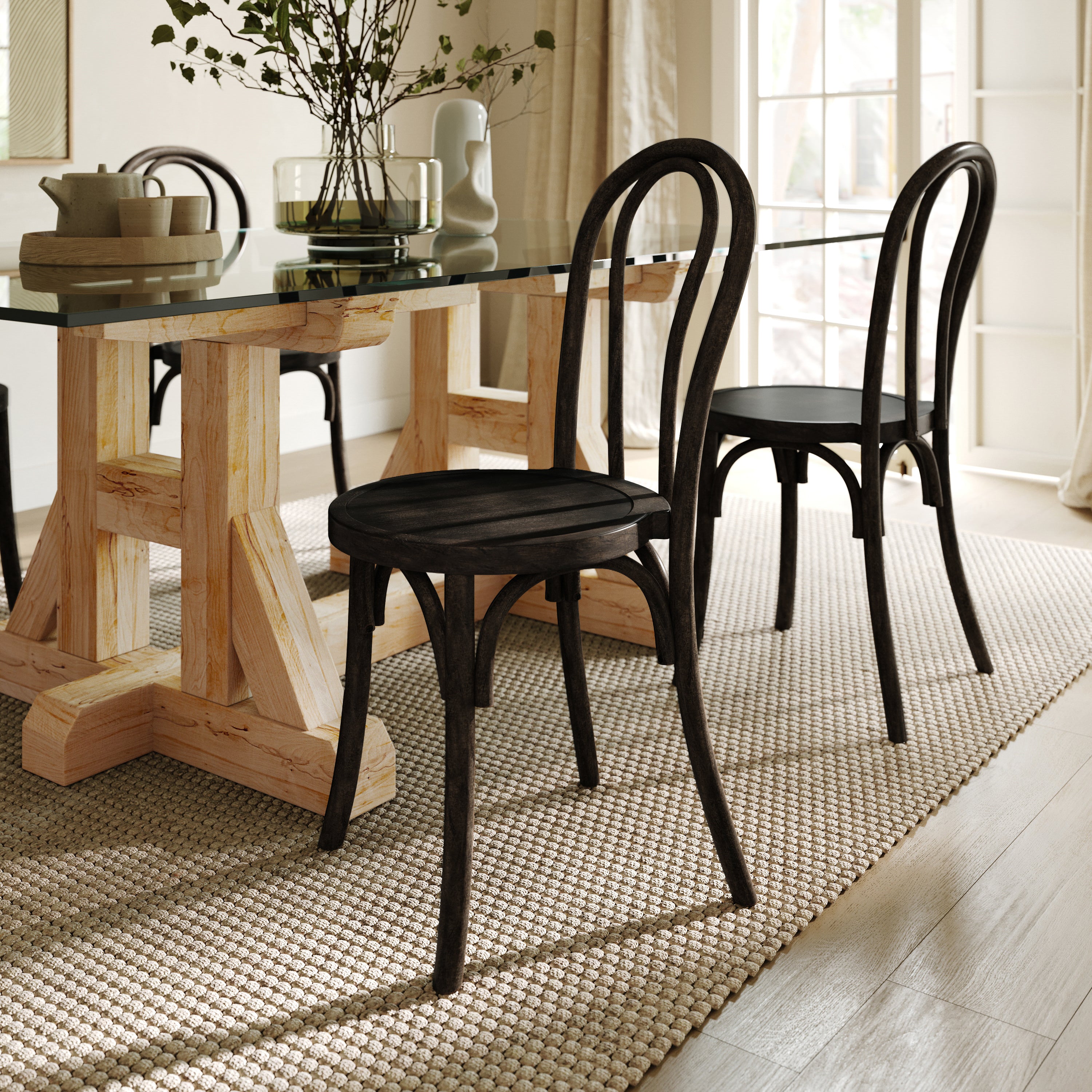 Betsy Commercial Grade Early American Thonet Style Solid Wood Stackable Dining Chair