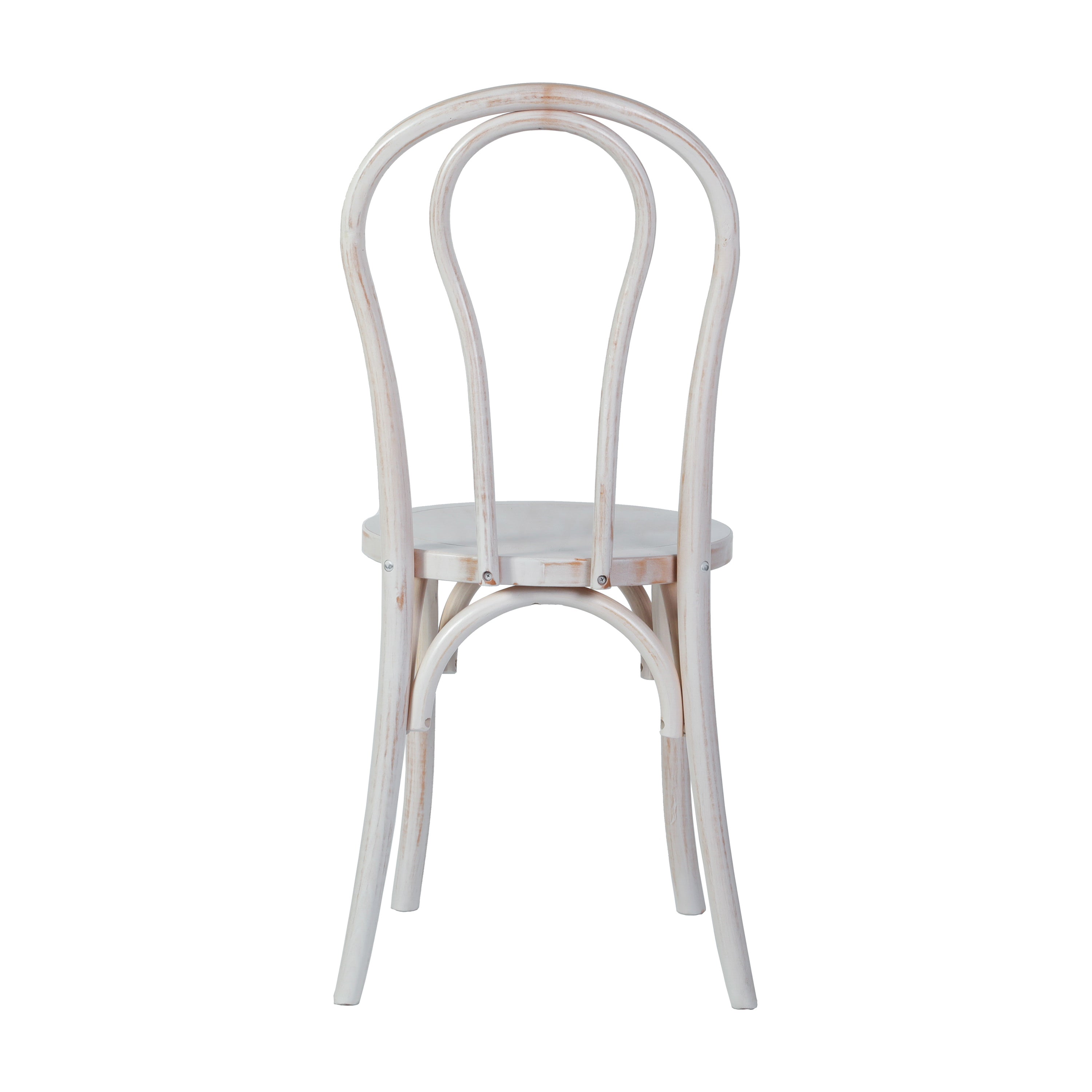 Betsy Commercial Grade White Wash Thonet Style Solid Wood Stackable Dining Chair