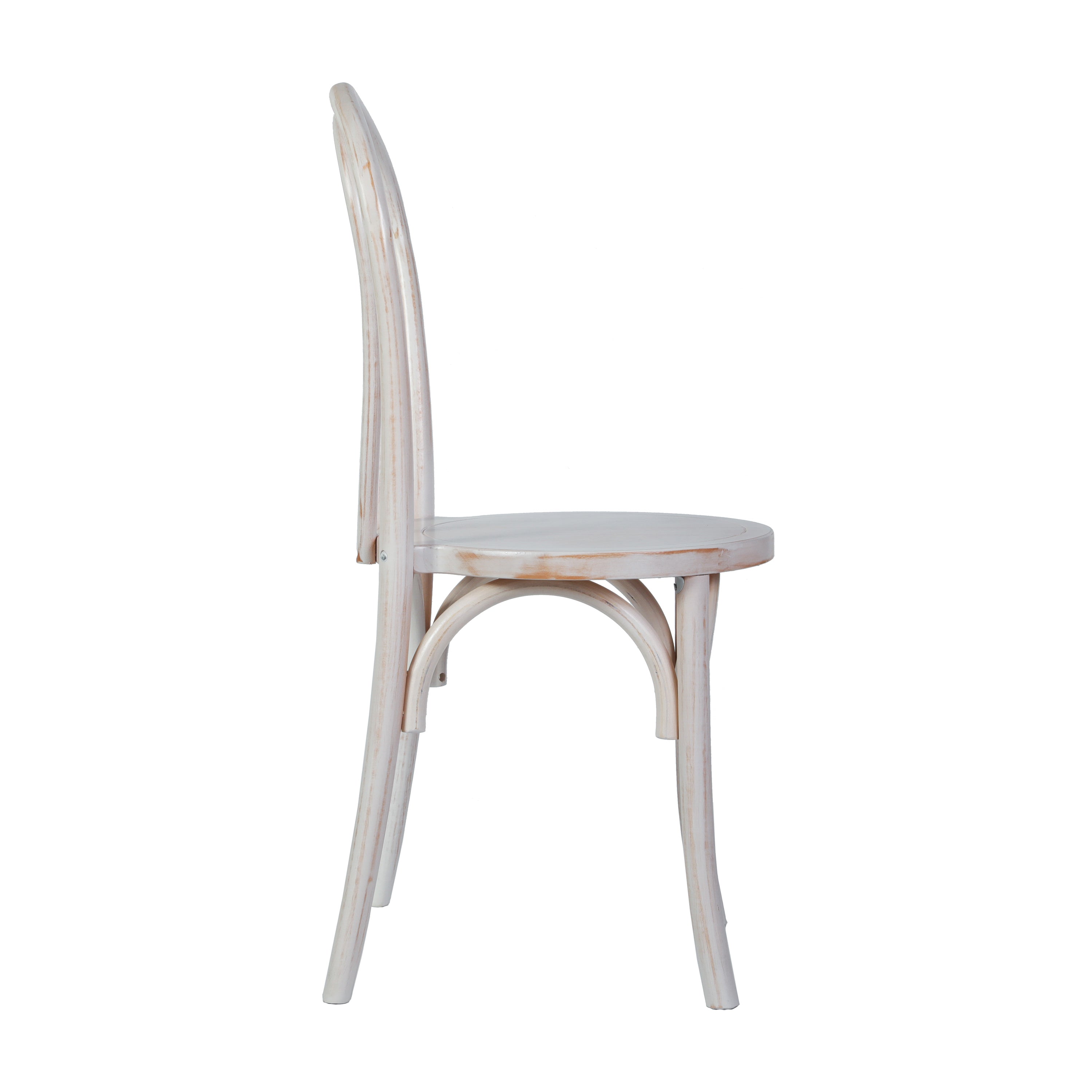 Betsy Commercial Grade White Wash Thonet Style Solid Wood Stackable Dining Chair