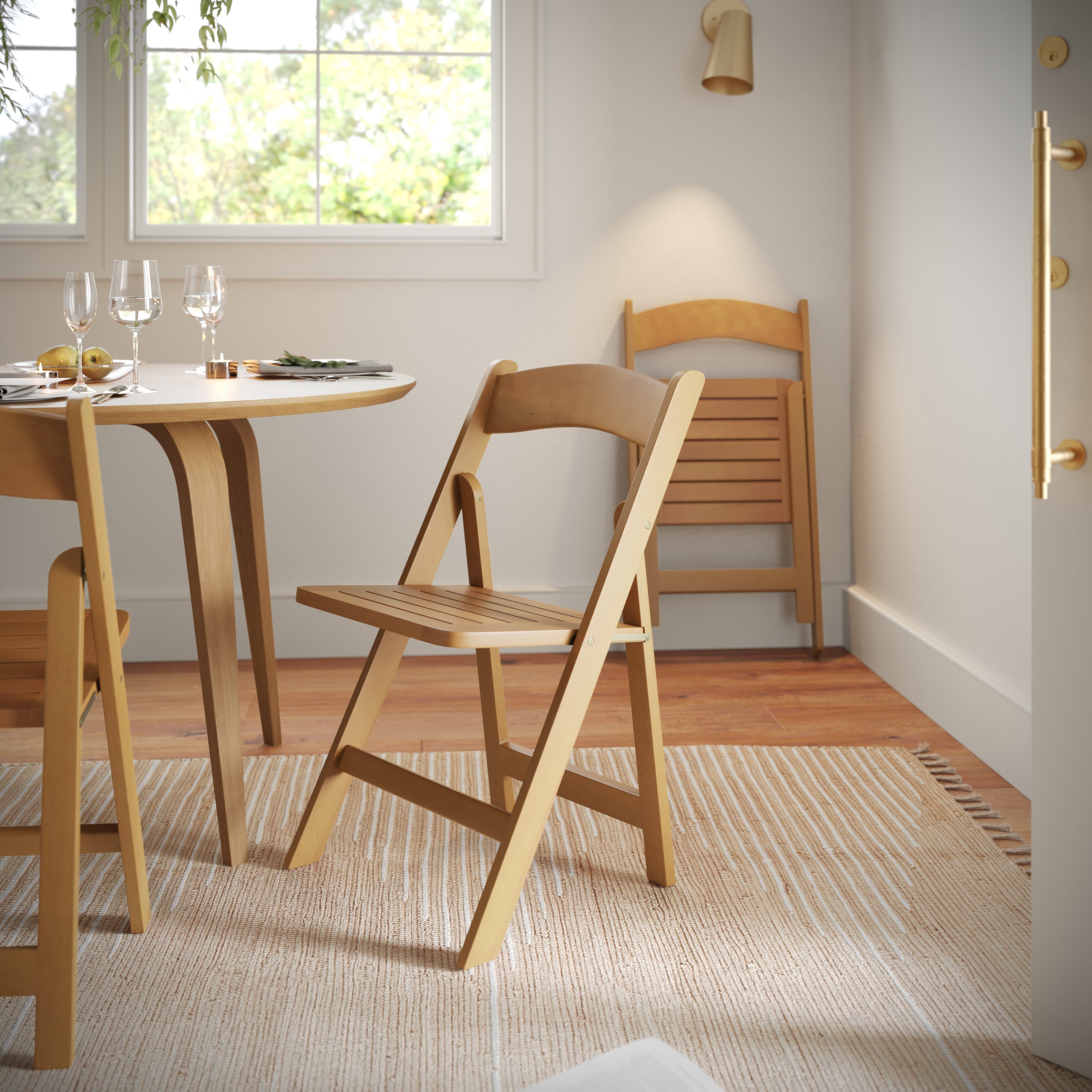 Holden Commercial Grade Oak Solid Wood Folding Dining Chair