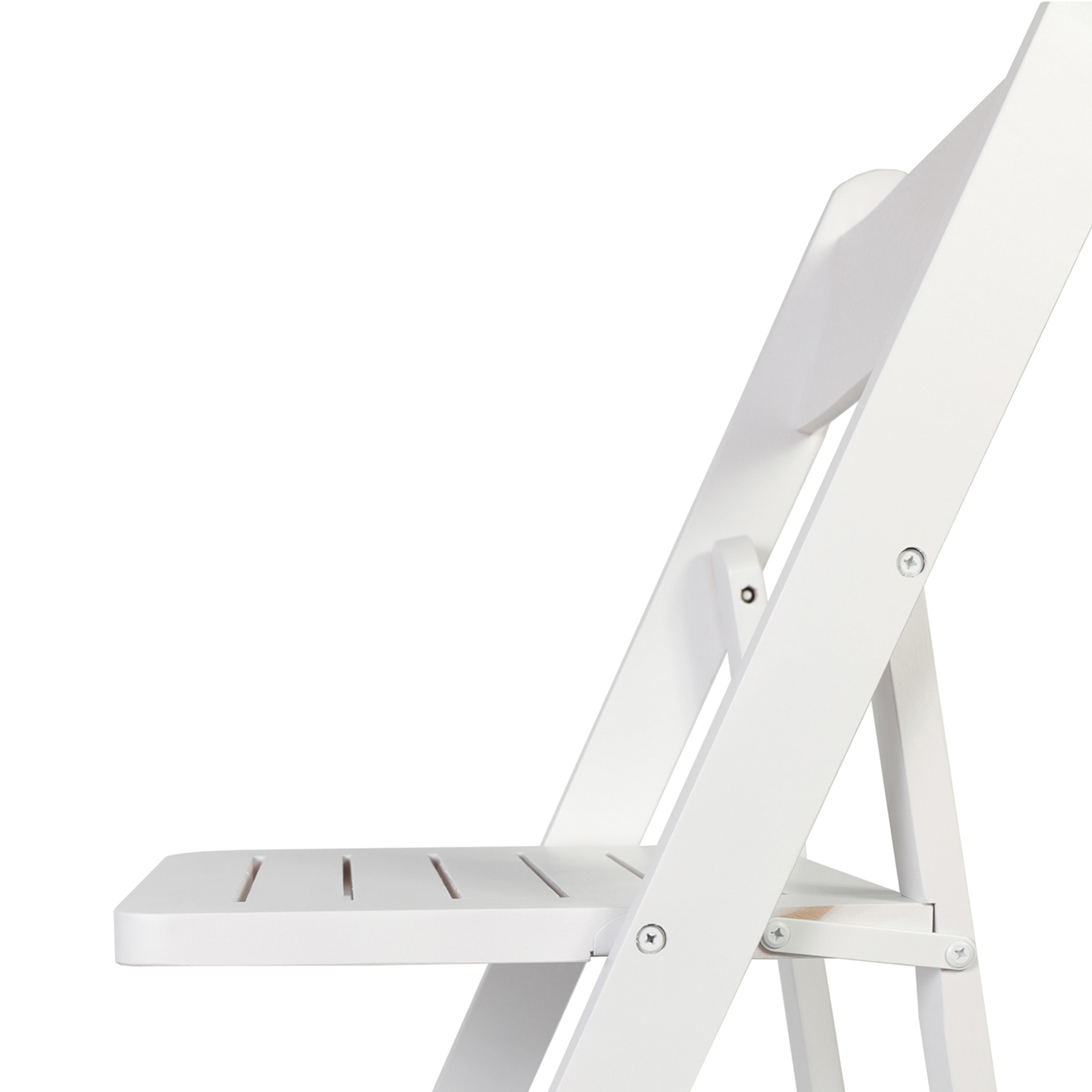 Holden Commercial Grade White Solid Wood Folding Dining Chair