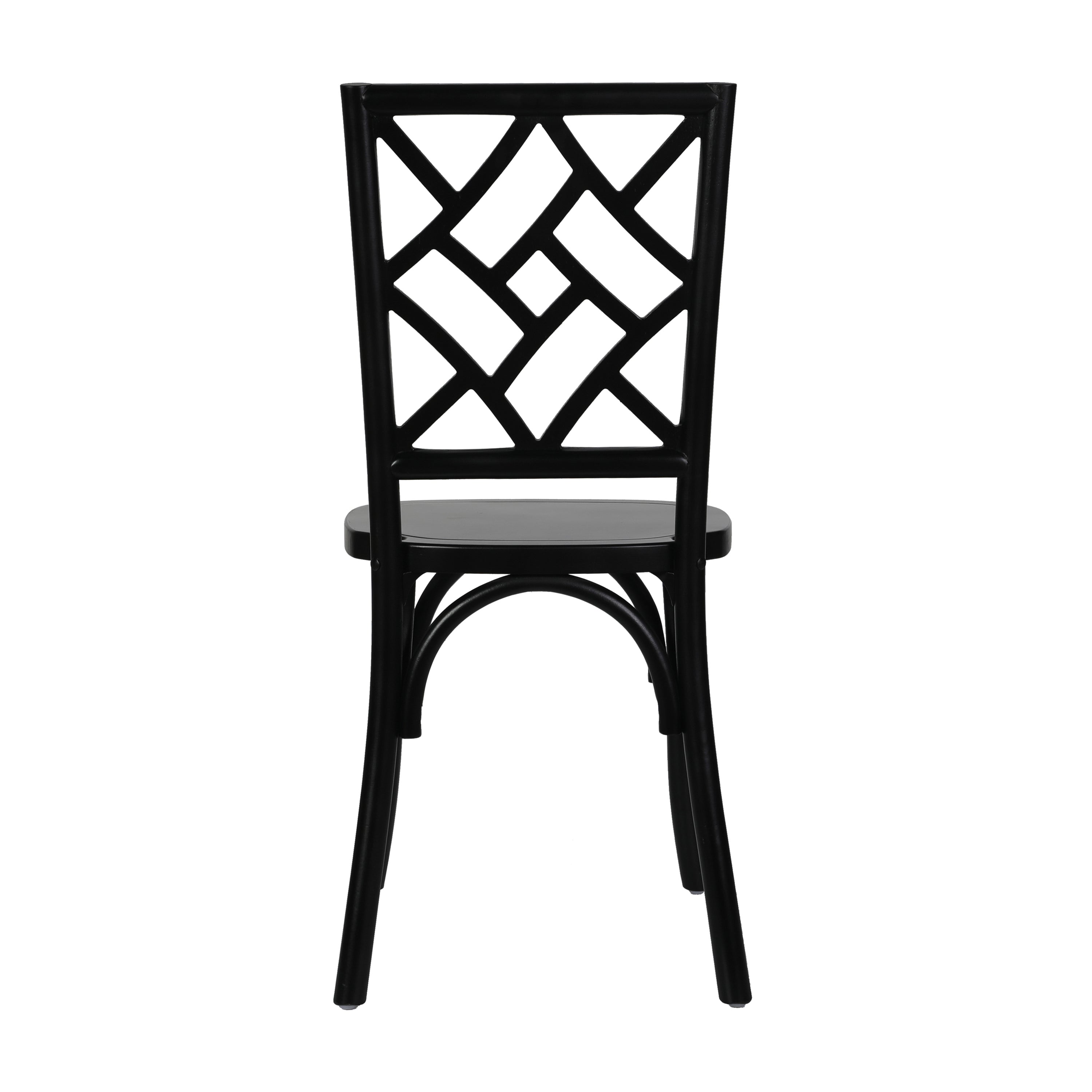 Brooklyn Commercial Grade Black Solid Wood Stackable Dining Chair with Intricate Back Detail