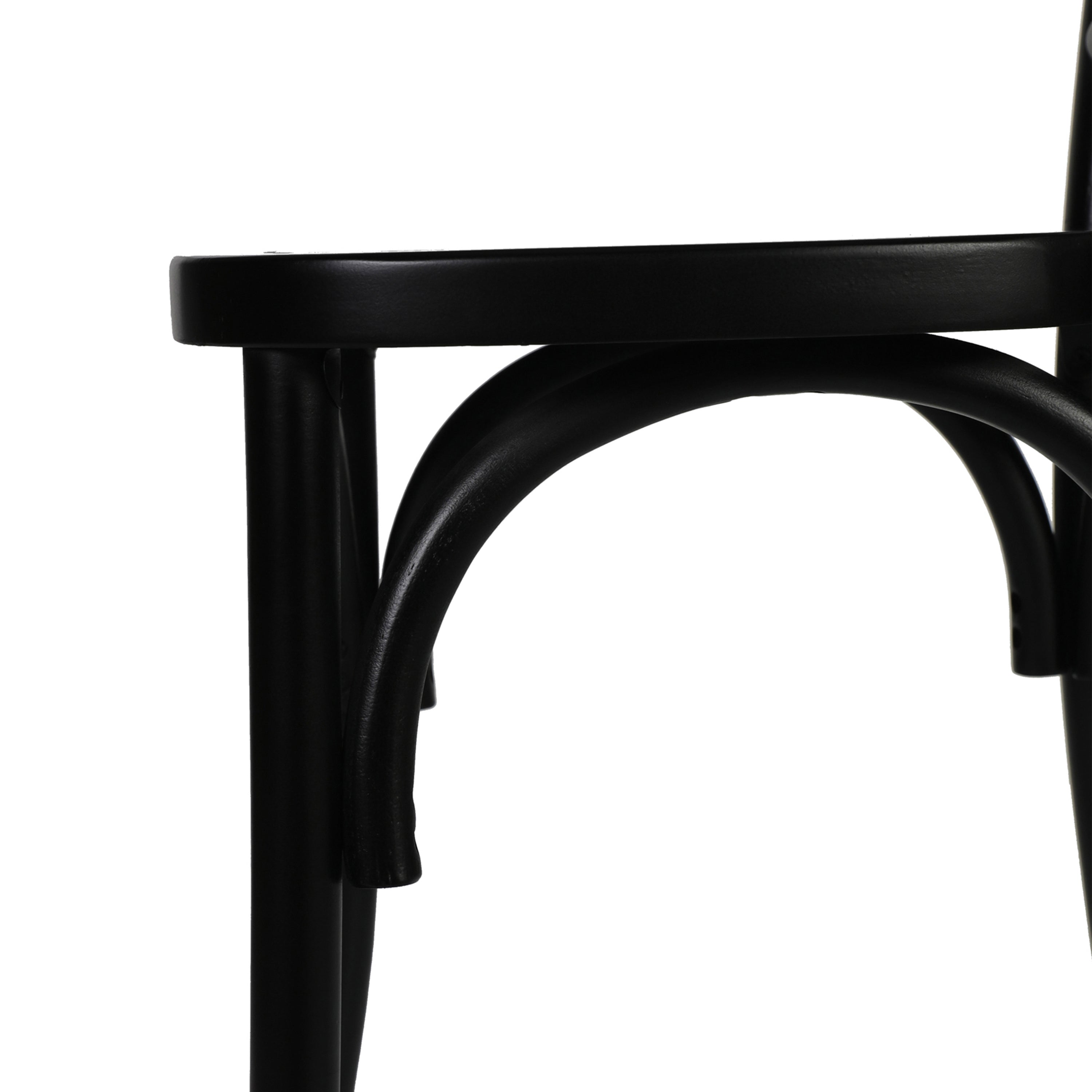 Brooklyn Commercial Grade Black Solid Wood Stackable Dining Chair with Intricate Back Detail