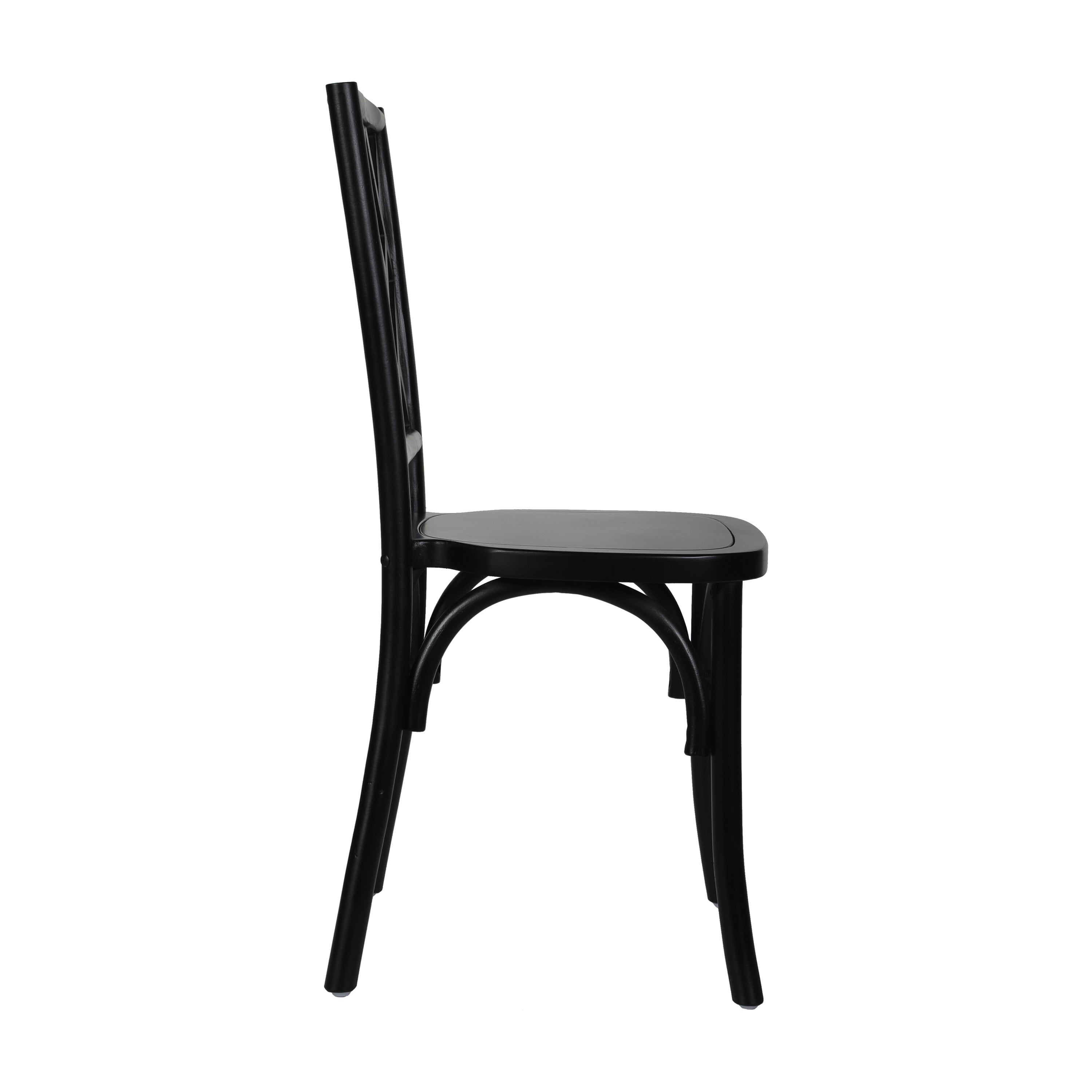 Brooklyn Commercial Grade Black Solid Wood Stackable Dining Chair with Intricate Back Detail