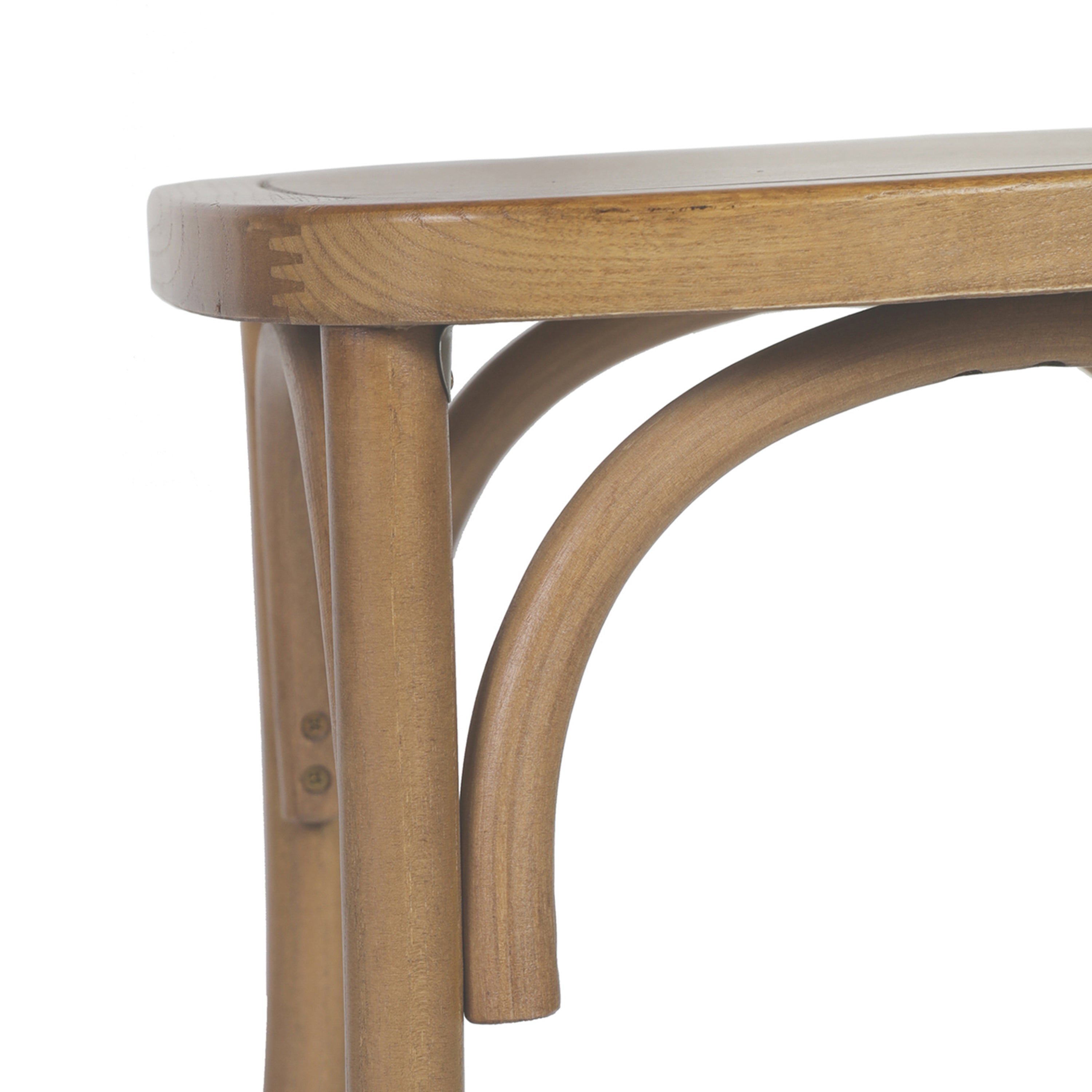 Brooklyn Commercial Grade Pecan Solid Wood Stackable Dining Chair with Intricate Back Detail