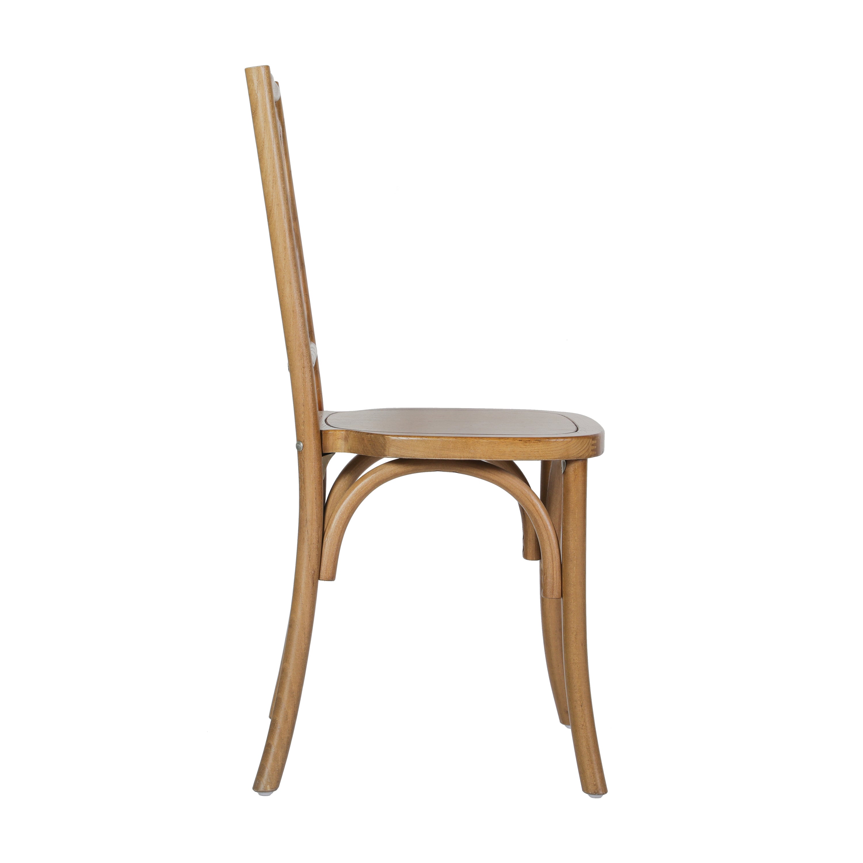 Brooklyn Commercial Grade Pecan Solid Wood Stackable Dining Chair with Intricate Back Detail