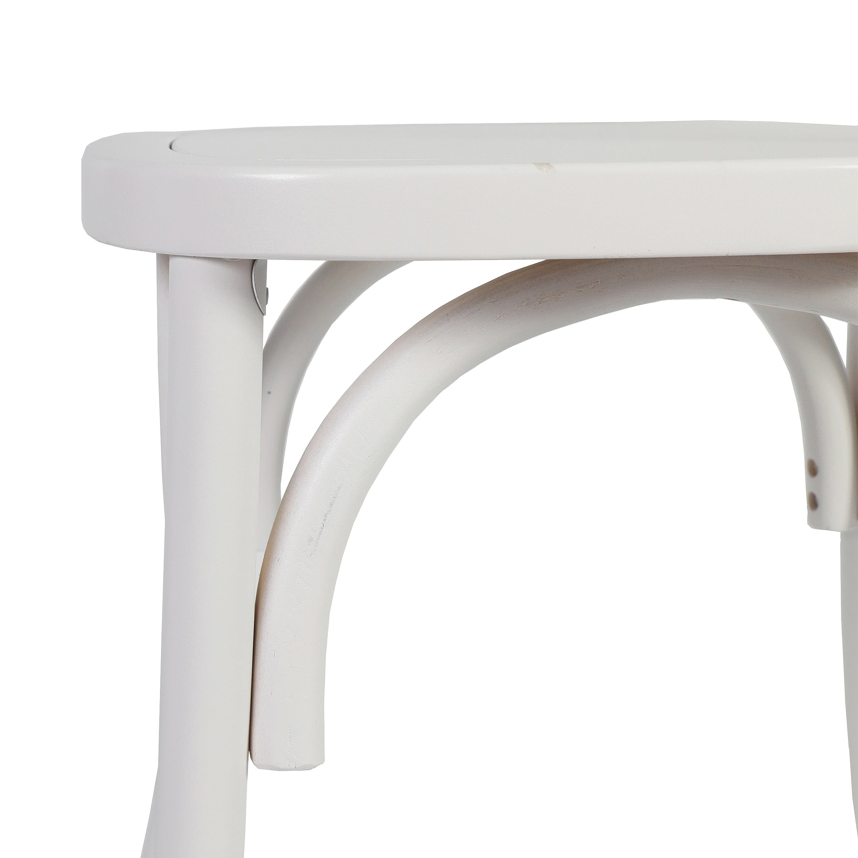 Brooklyn Commercial Grade White Solid Wood Stackable Dining Chair with Intricate Back Detail