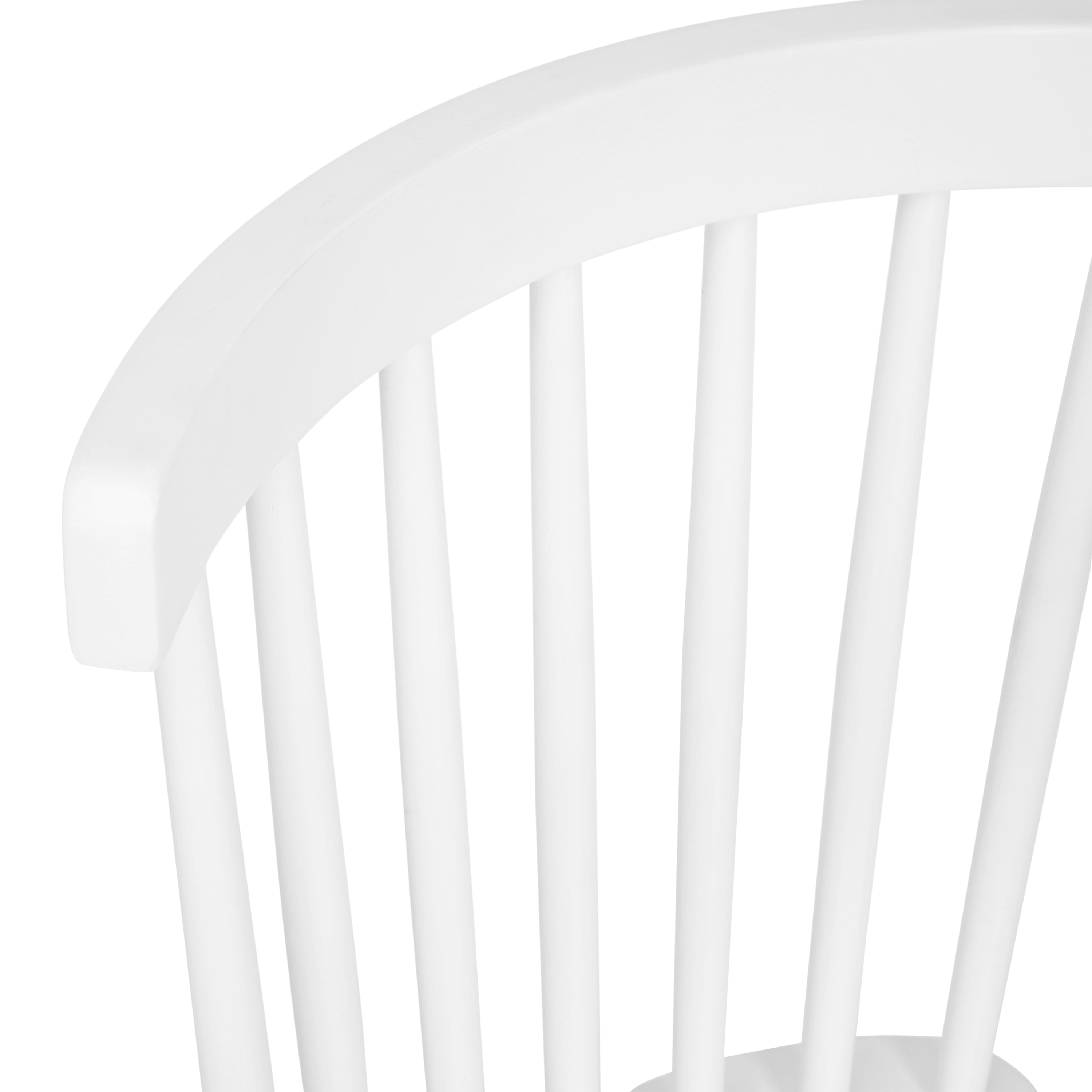 Ingrid Set of 2 Commercial Grade Windsor Dining Chairs, Solid Wood Armless Spindle Back Restaurant Dining Chairs in White