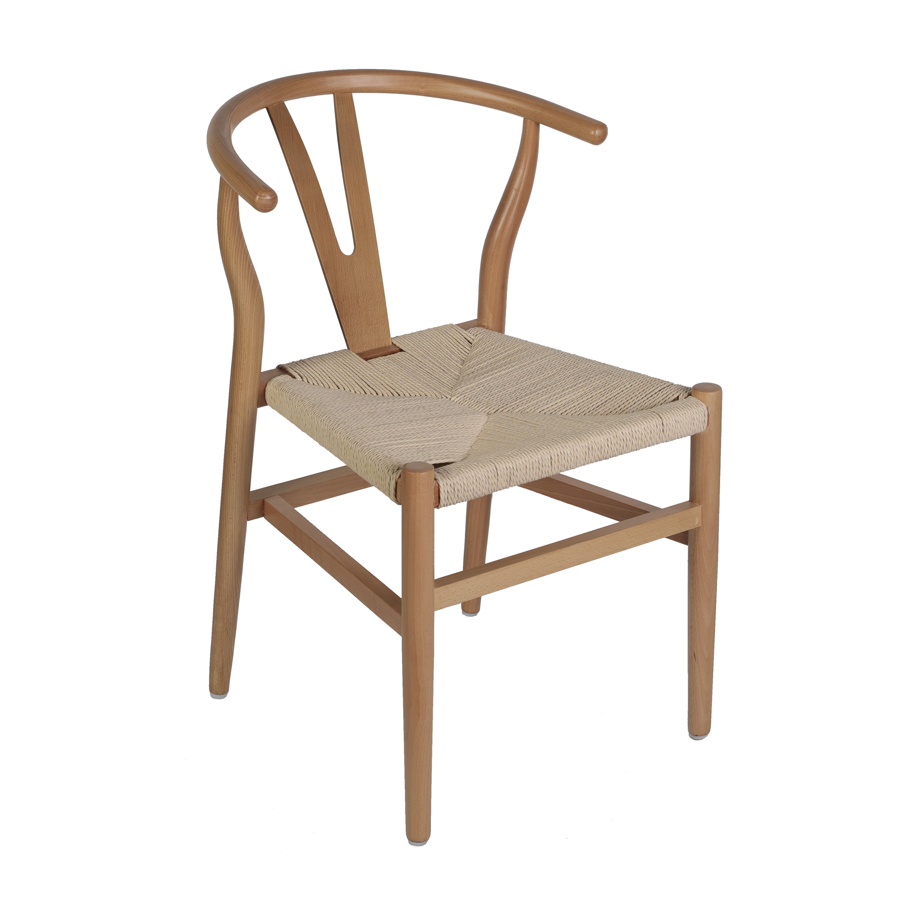 Logan Commercial Grade Y-Back Style Wood and Kraft Paper Stackable Dining Chair with Oak/Natural Finish