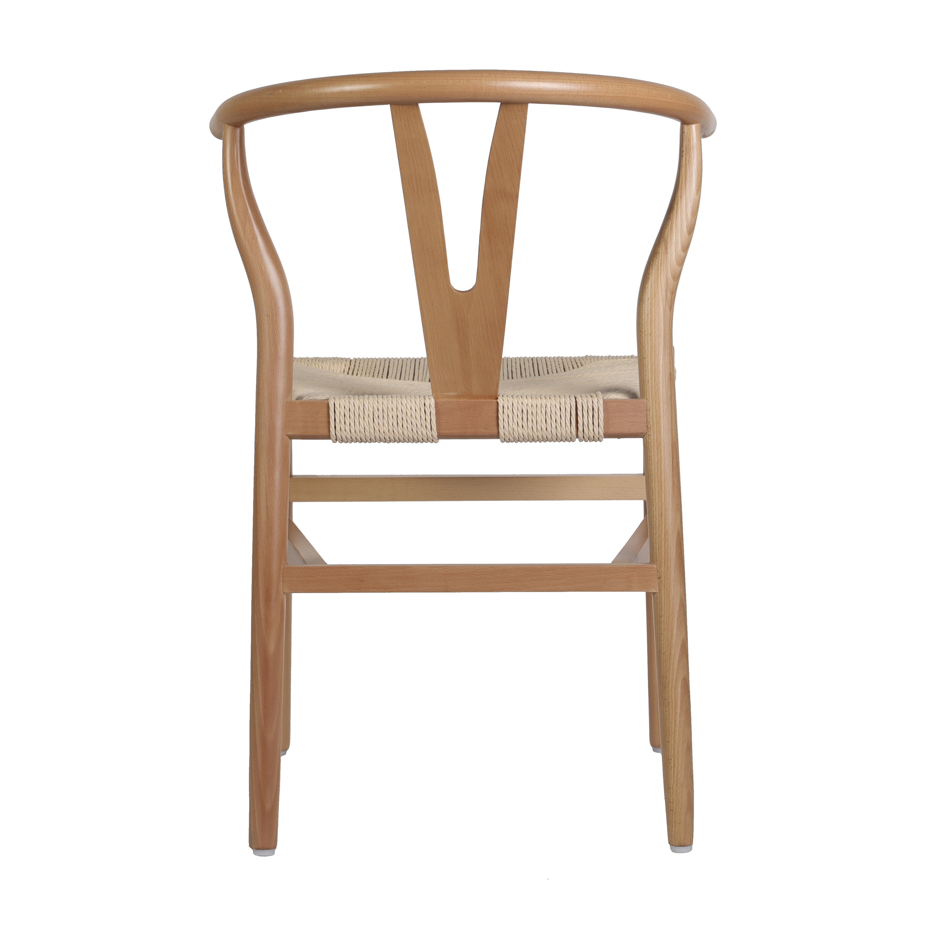 Logan Commercial Grade Y-Back Style Wood and Kraft Paper Stackable Dining Chair with Oak/Natural Finish