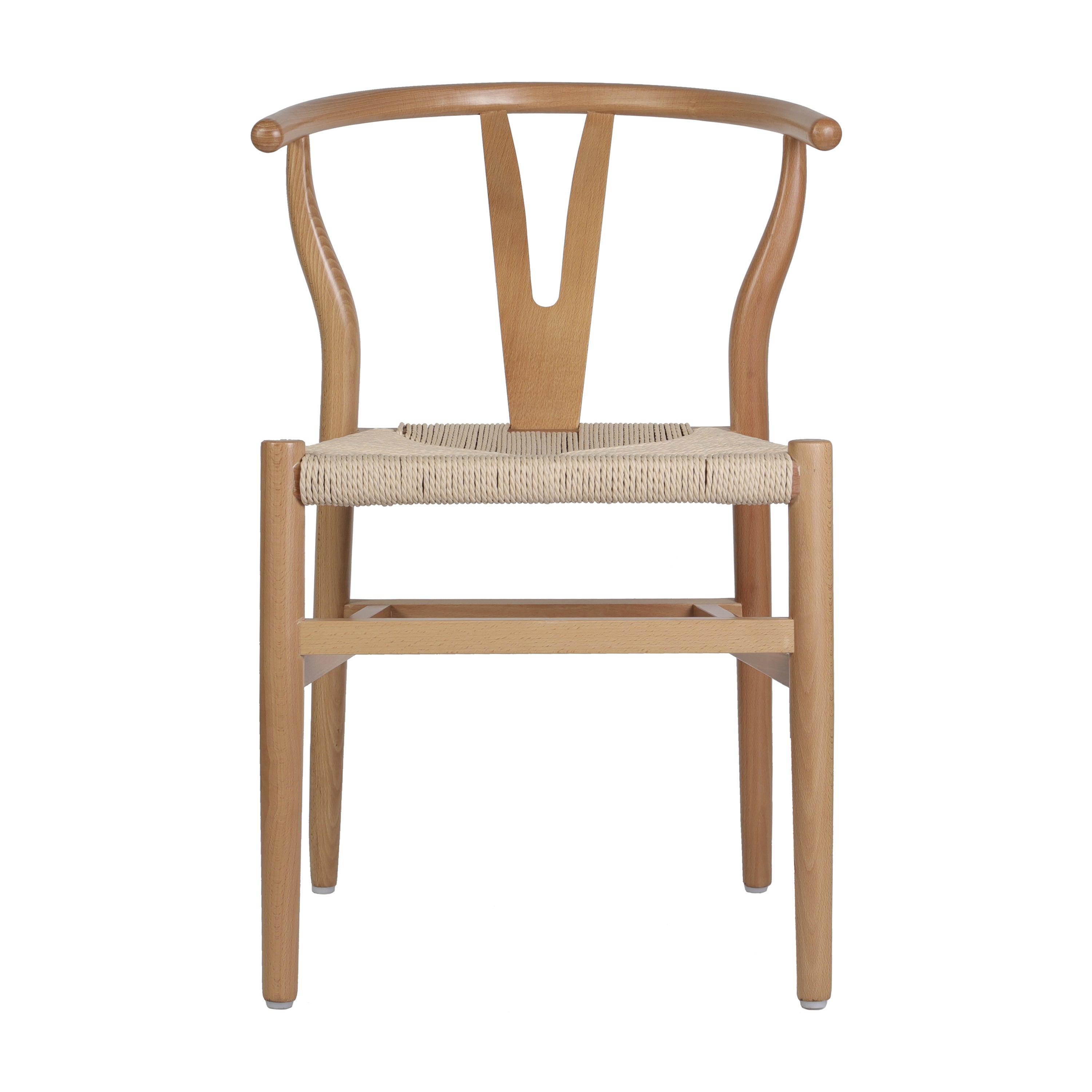 Logan Commercial Grade Y-Back Style Wood and Kraft Paper Stackable Dining Chair with Oak/Natural Finish